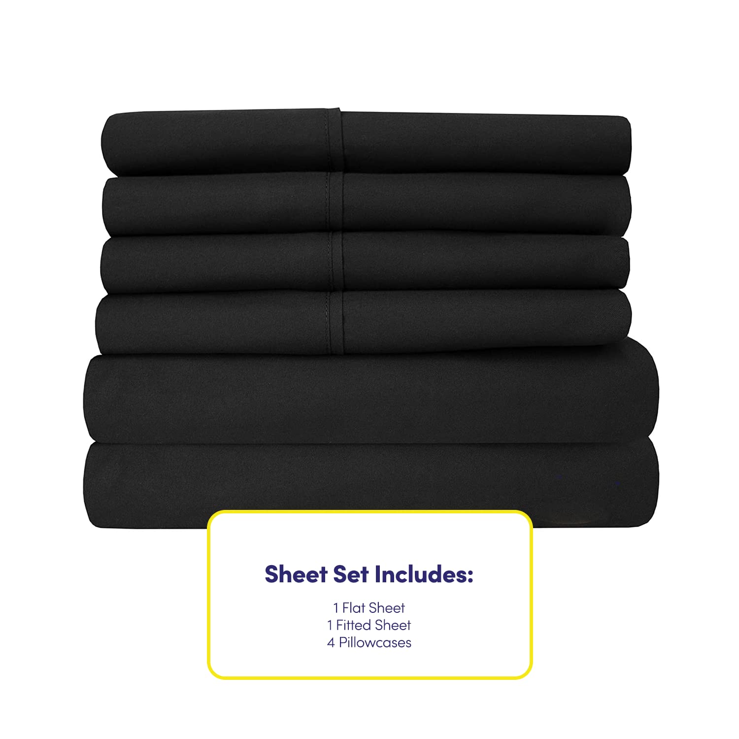 Foto 5 pulgar | Juego De Sábanas Sweet Home Collection Supreme 1500 Queen Black - Venta Internacional.