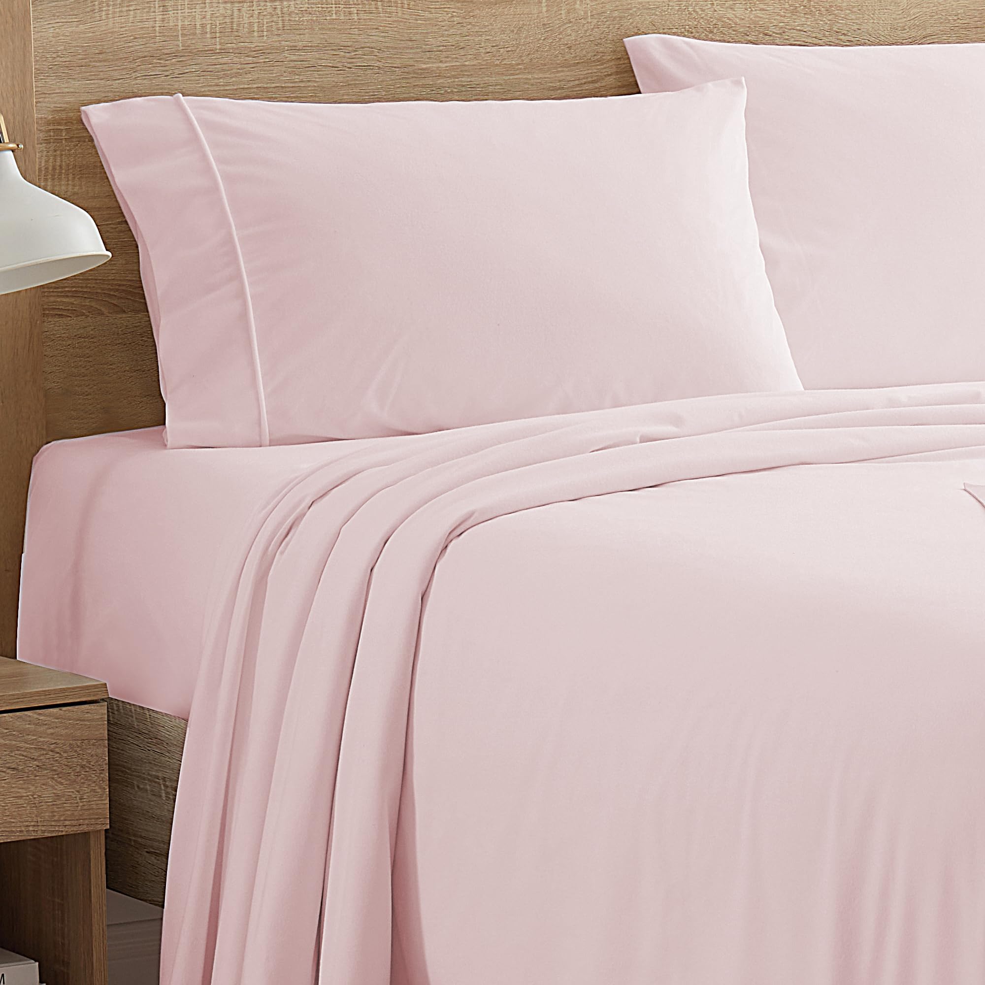 Sábanas De Franela Sweet Home Collection Queen Rosa Pálido - Venta Internacional.