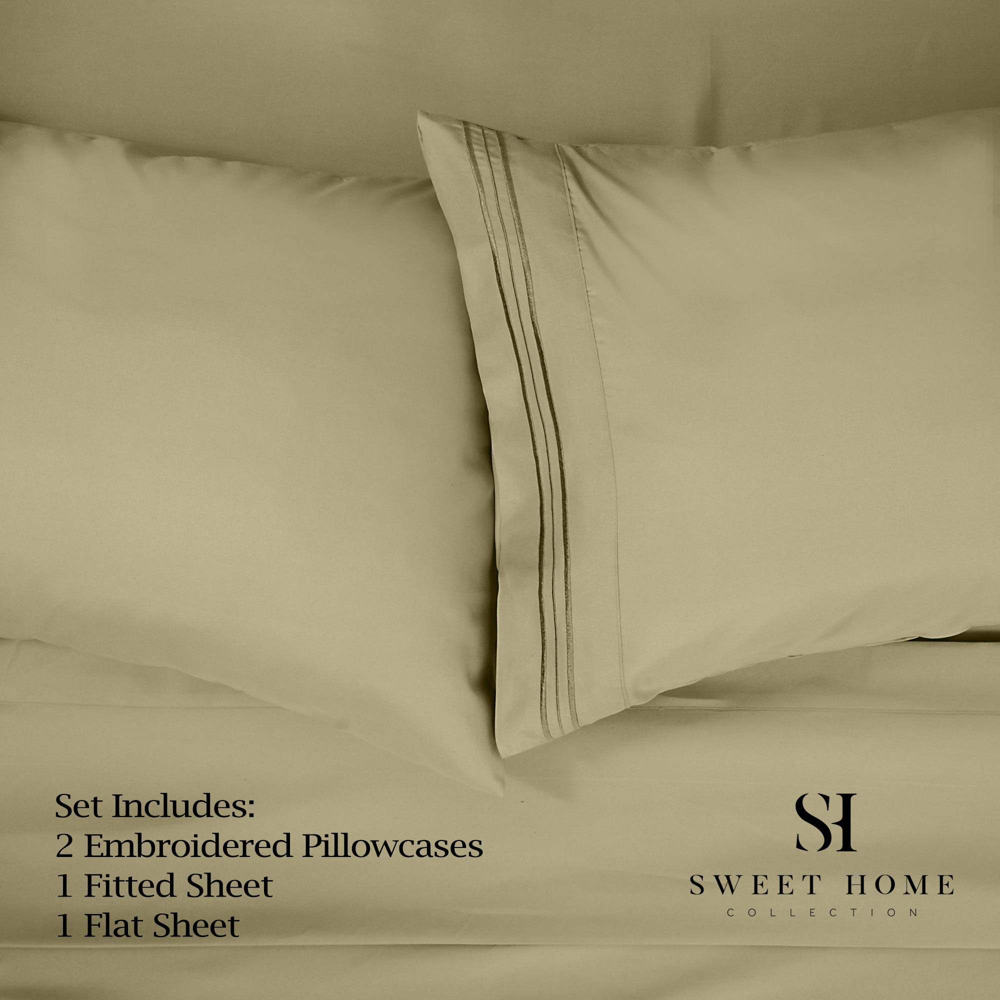 Foto 2 | Juego De Sábanas Sweet Home Collection 1500 Supreme King, Color Verde Salvia - Venta Internacional.