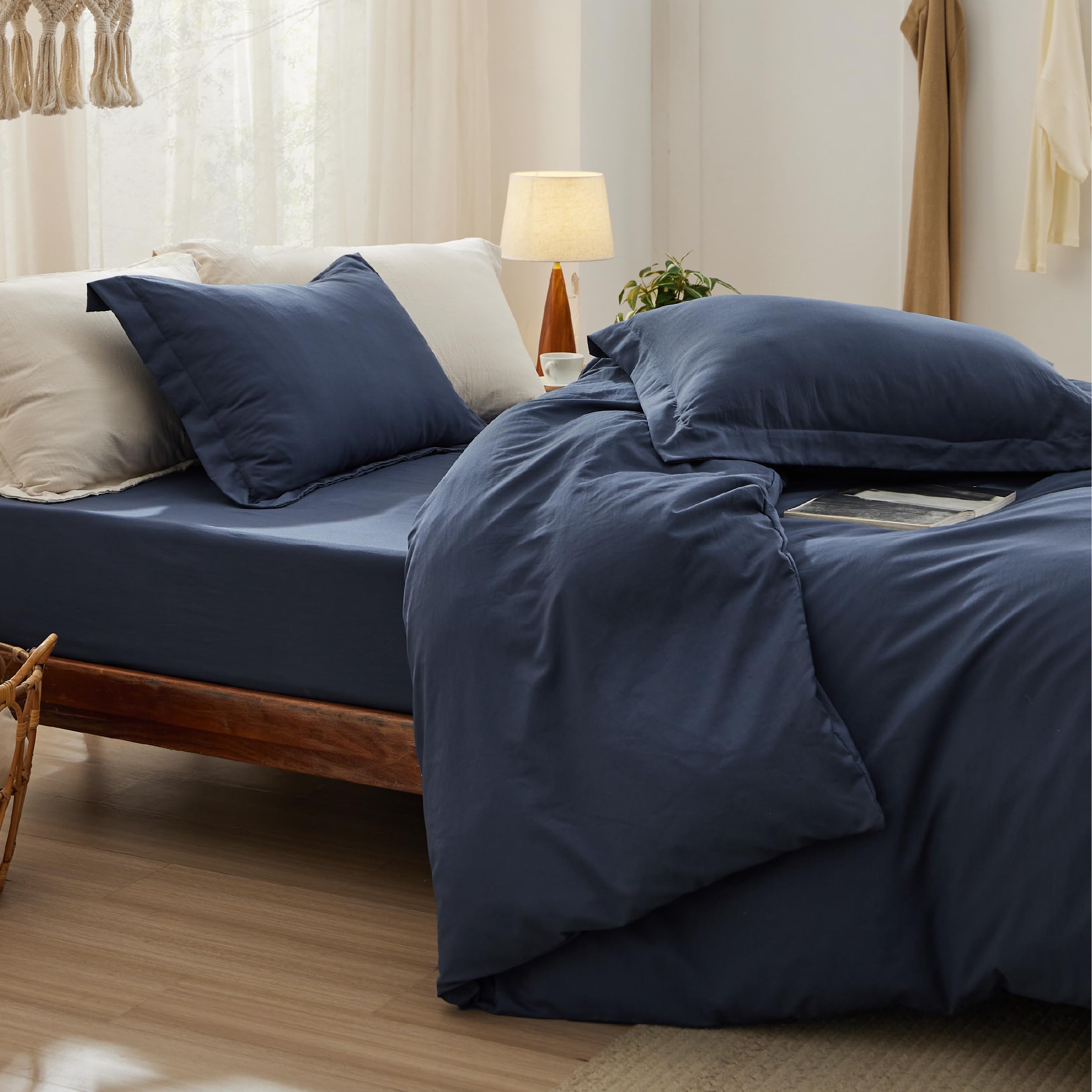 Foto 7 pulgar | Juego de Cama Bedsure Queen con Sábana Bajera Azul Marino - Venta Internacional