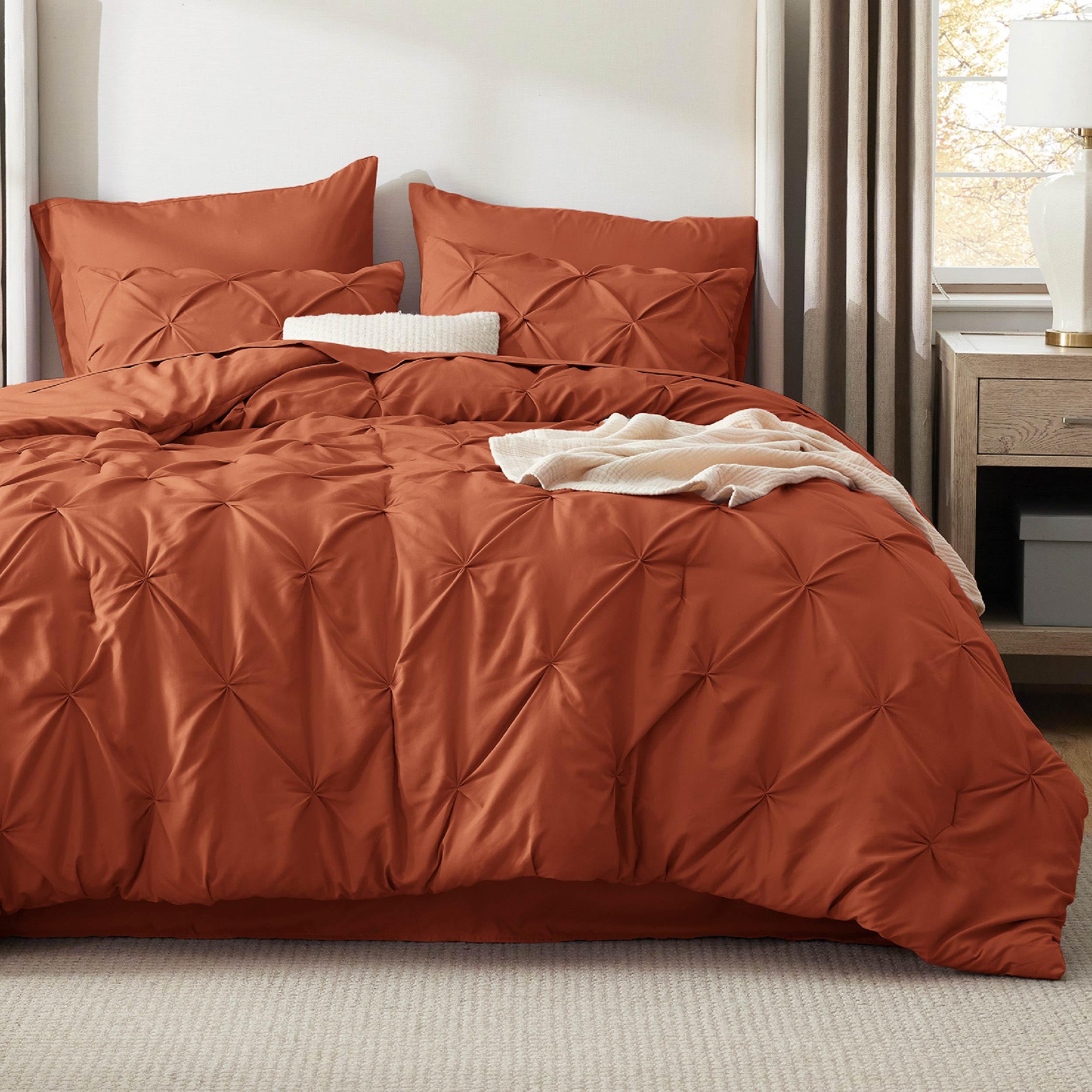 Foto 3 pulgar | Juego de Edredón Bedsure King Size 7 Piezas Naranja Quemado - Venta Internacional