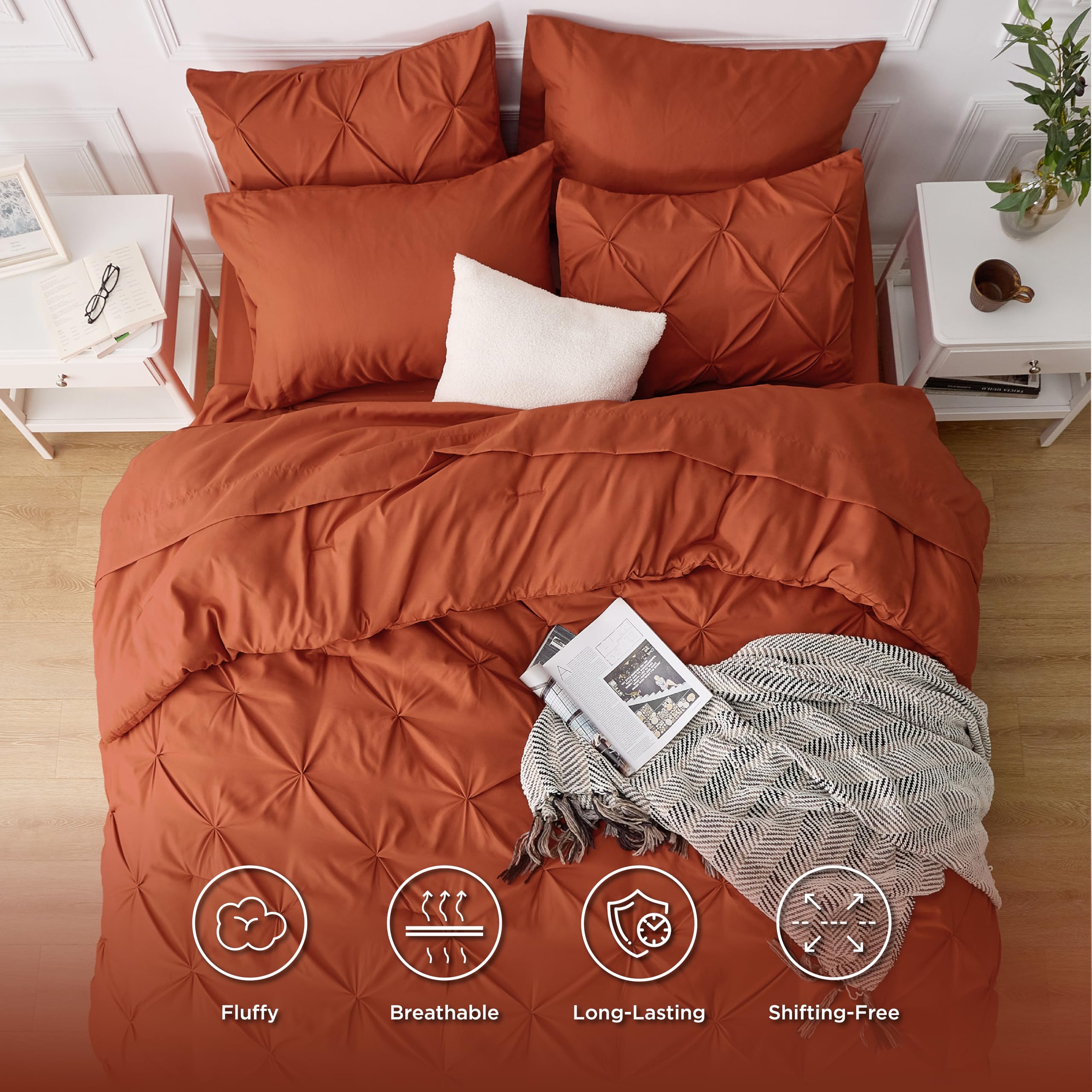 Foto 4 pulgar | Juego de Edredón Bedsure King Size 7 Piezas Naranja Quemado - Venta Internacional