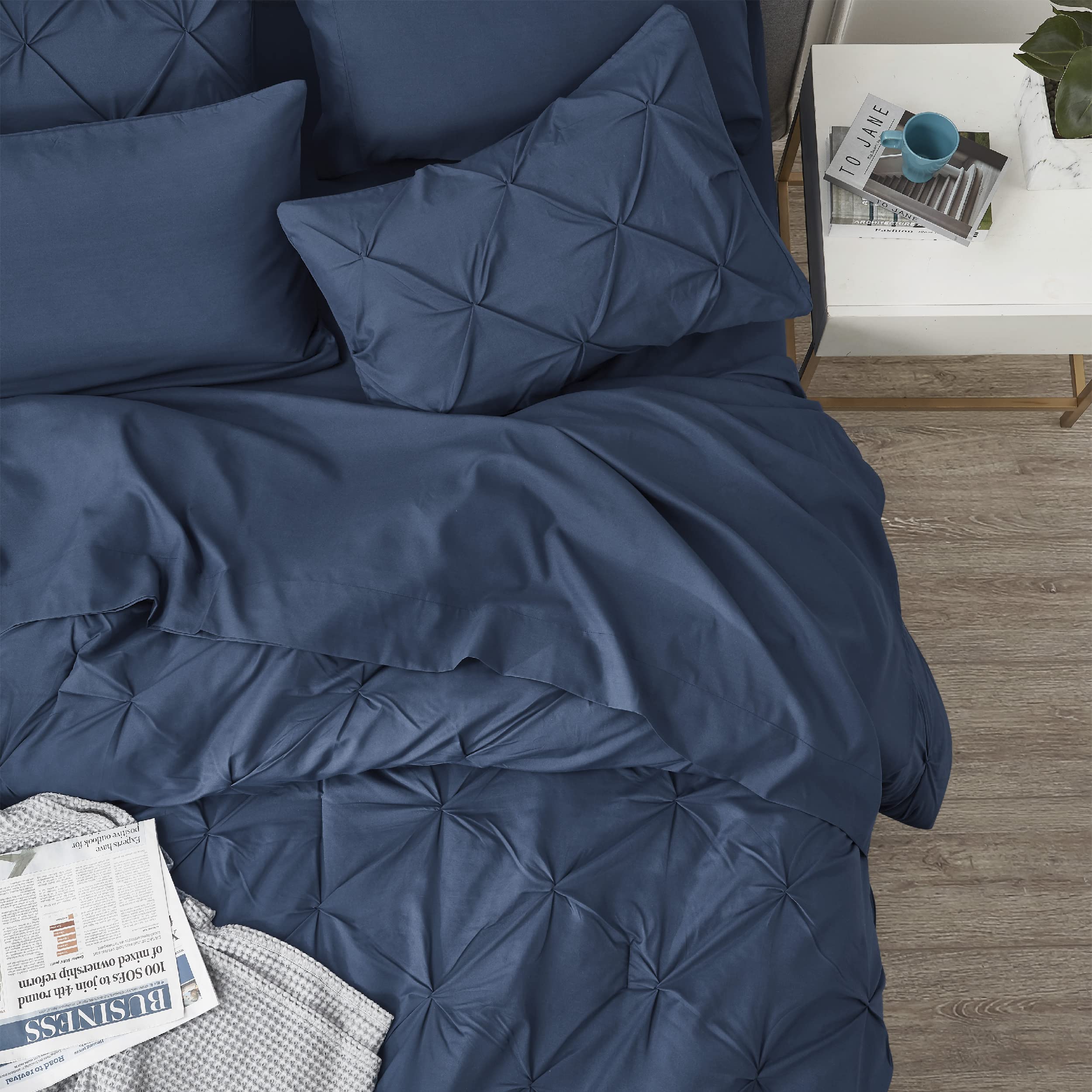 Foto 5 | Juego De Edredón Bedsure California King Navy, 7 Piezas - Venta Internacional.