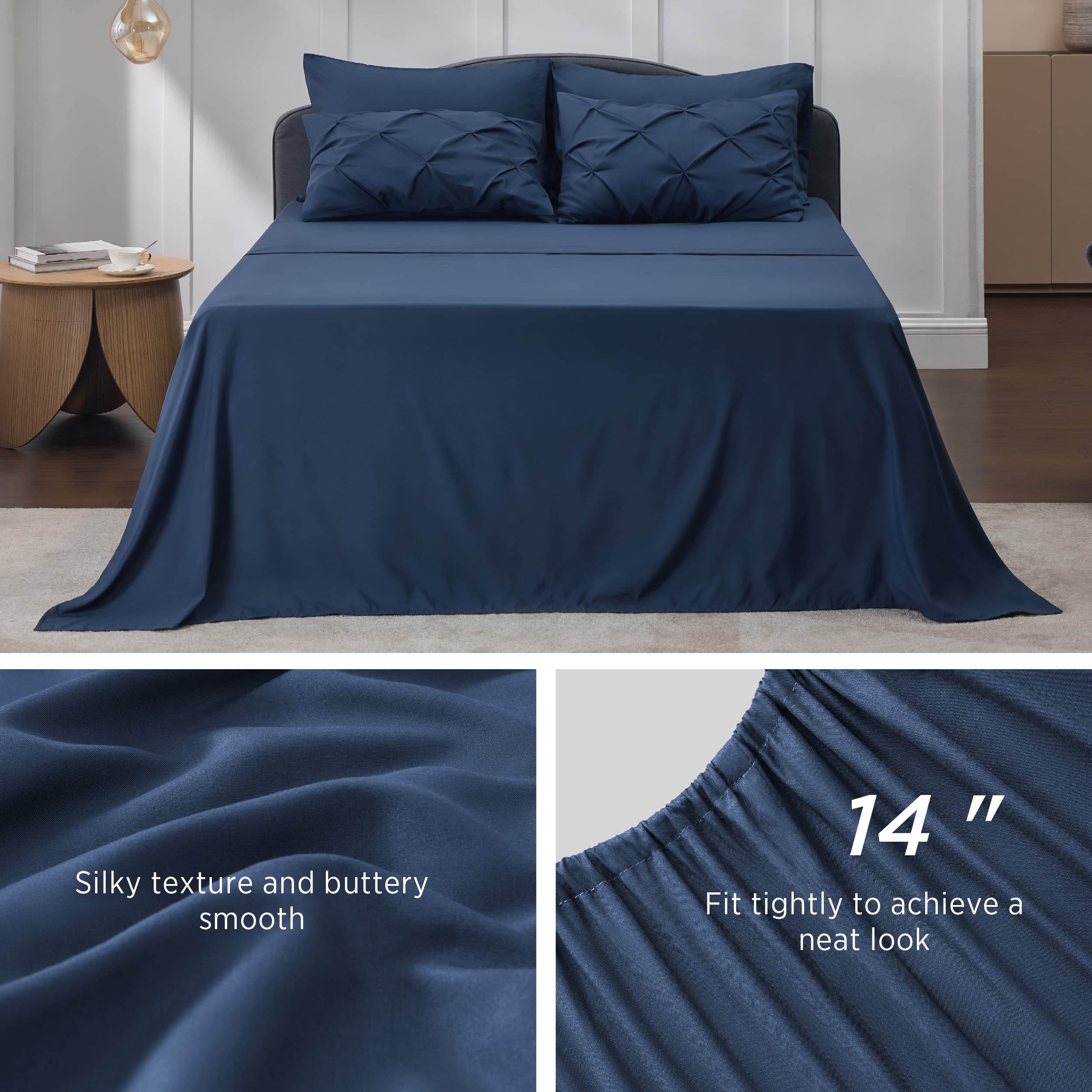 Foto 6 | Juego De Edredón Bedsure California King Navy, 7 Piezas - Venta Internacional.