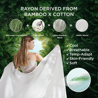 Foto 4 | Juego de Fundas de Edredón Bedsure Cooling Waffle Queen Size color Carbón - Venta Internacional