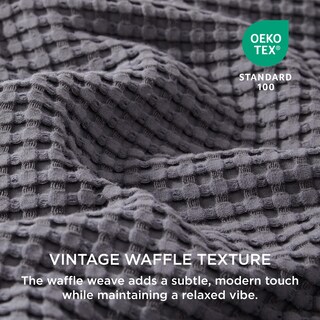 Foto 5 | Juego de Fundas de Edredón Bedsure Cooling Waffle Queen Size color Carbón - Venta Internacional