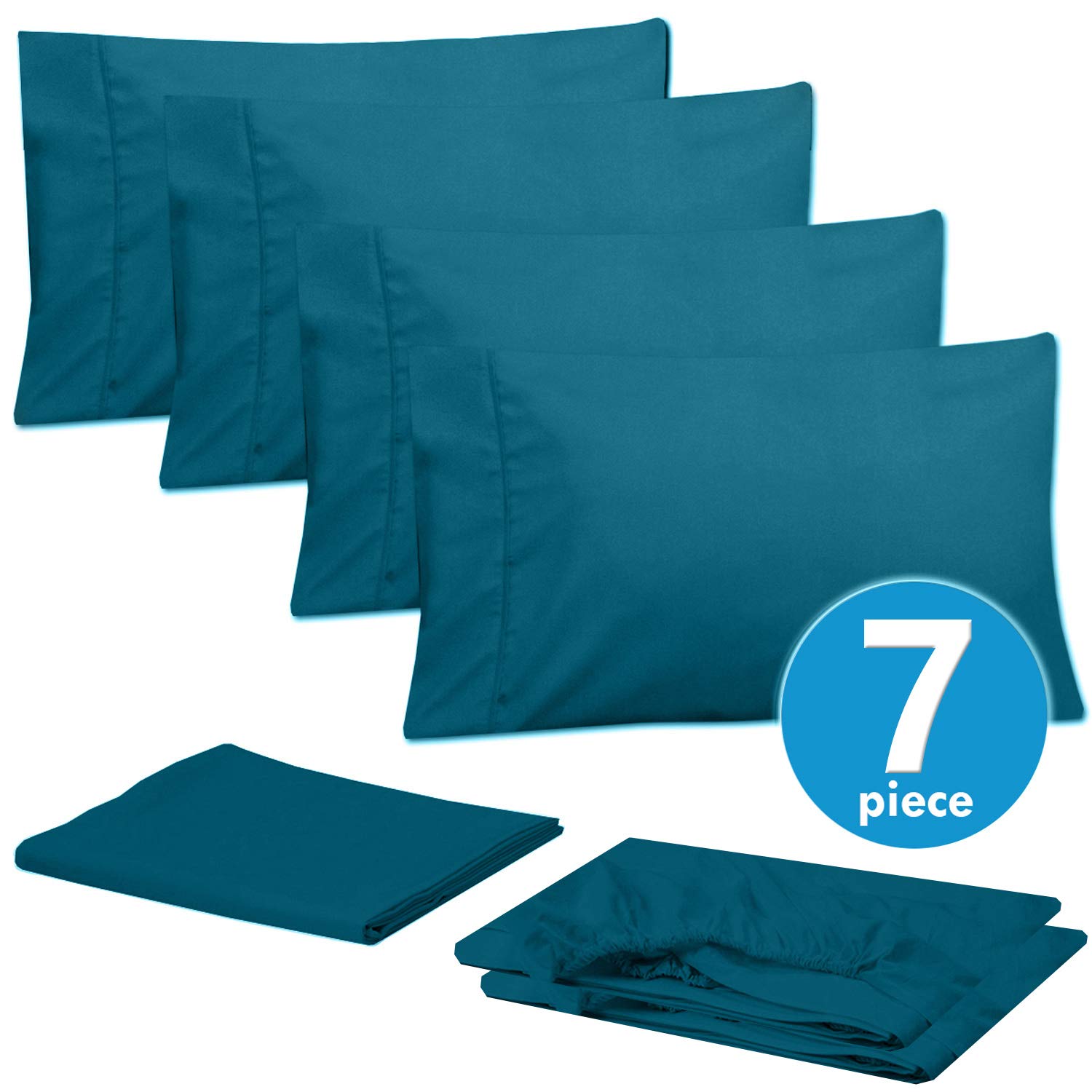 Foto 4 pulgar | Juego De Sábanas Sweet Home Collection Supreme Split King, Color Verde Azulado - Venta Internacional.