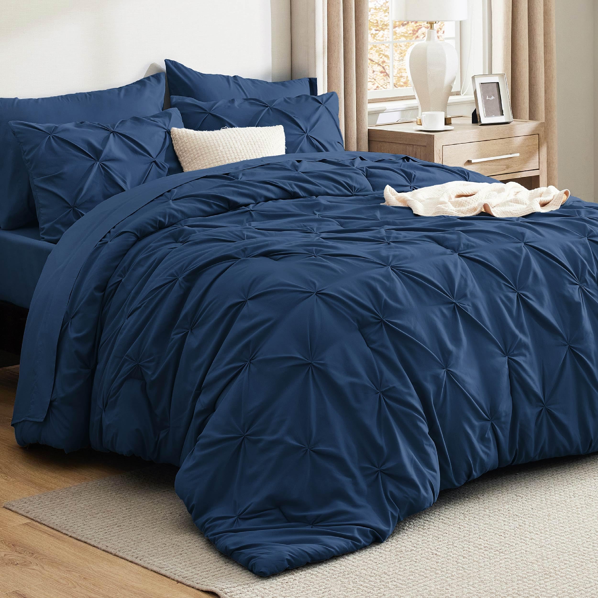 Foto 1 | Juego De Edredón Bedsure King Size 7 Piezas, Color Azul Marino - Venta Internacional.