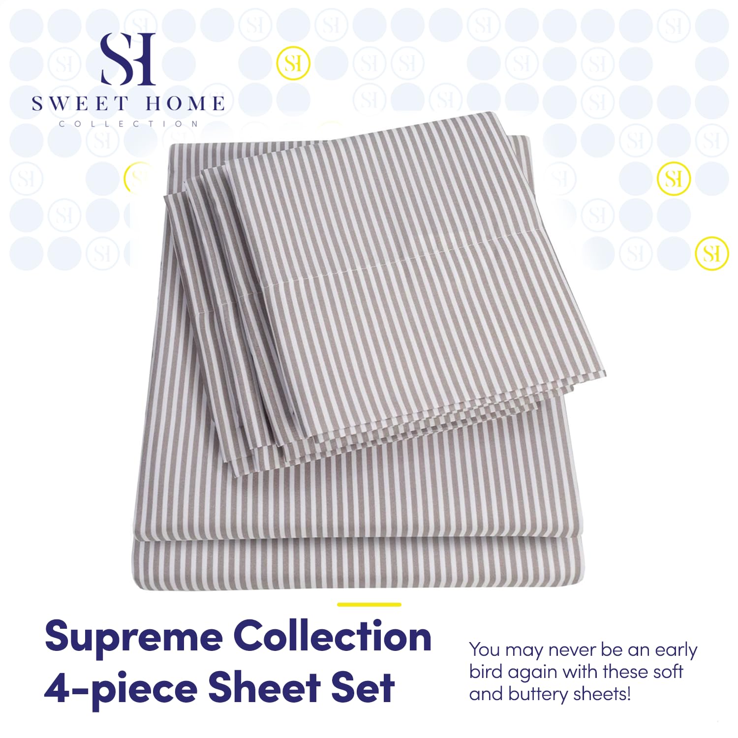 Foto 3 pulgar | Sábanas Sweet Home Collection 1500 Supreme Twin Grey - Venta Internacional.