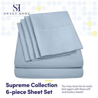 Foto 2 | Juego De Sábanas Sweet Home Collection Queen Blue Misty, 6 Piezas - Venta Internacional.