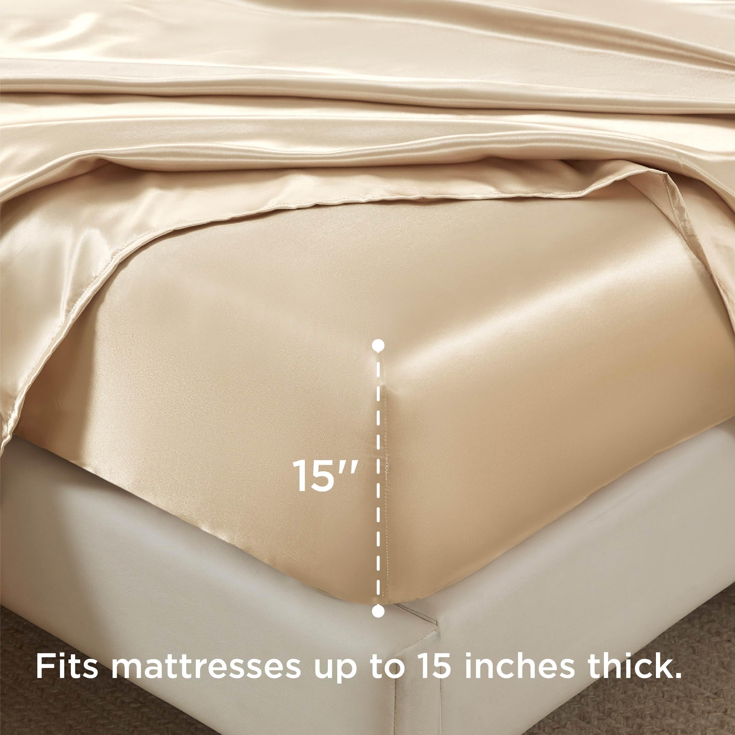 Foto 6 pulgar | Juego De Sábanas Bedsure Satin, Tamaño Completo, Color Champán, 4 Piezas - Venta Internacional.