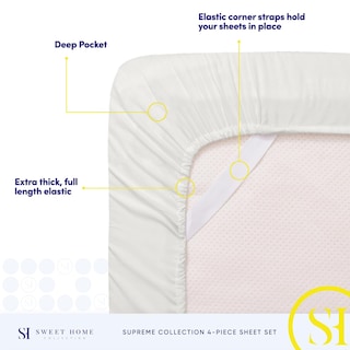 Foto 5 | Juego De Sábanas Sweet Home Collection 1800 Supreme Twin Xl Ivory - Venta Internacional.