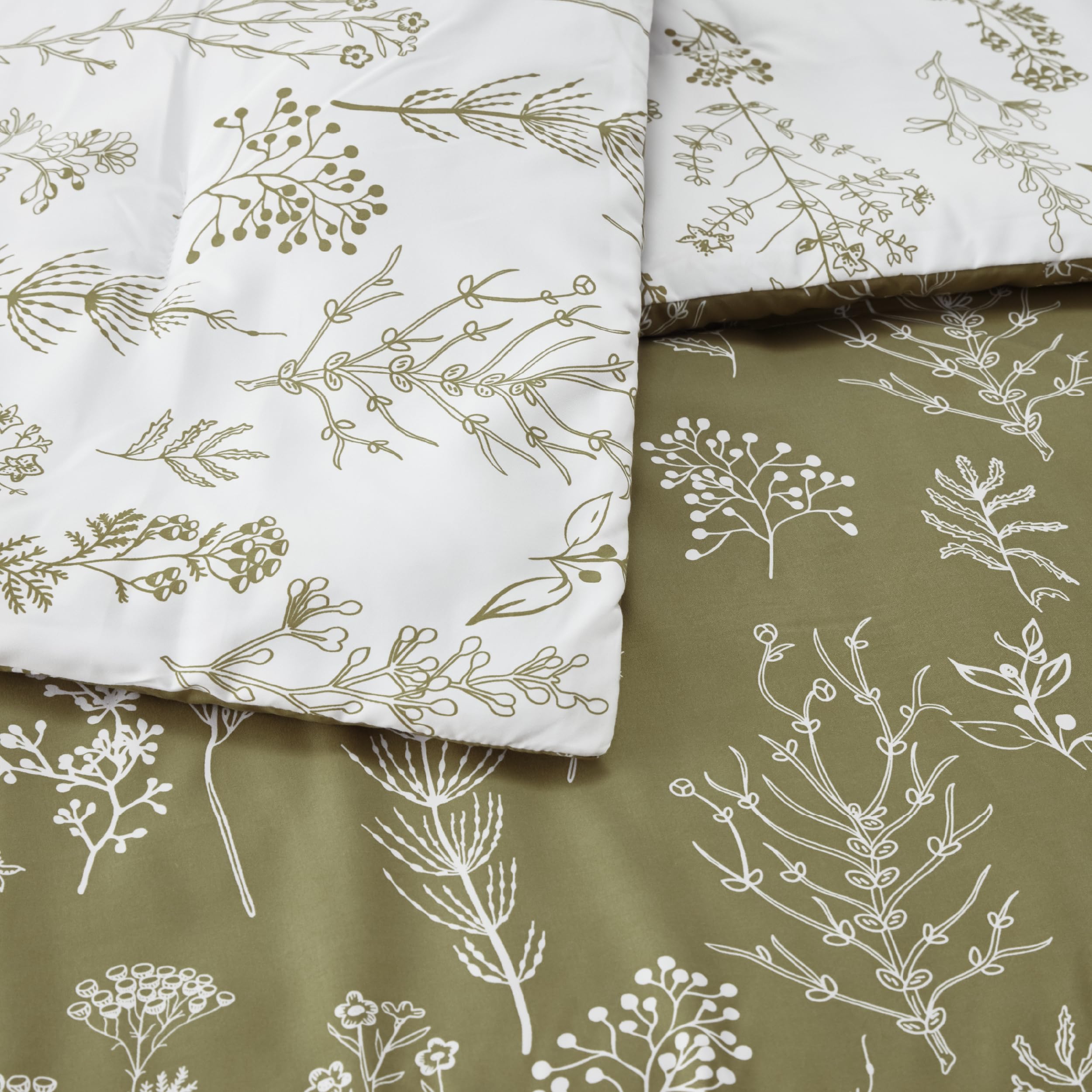 Foto 5 | Juego de Edredón Bedsure Twin Verde Oliva Con Estampado Floral - Venta Internacional