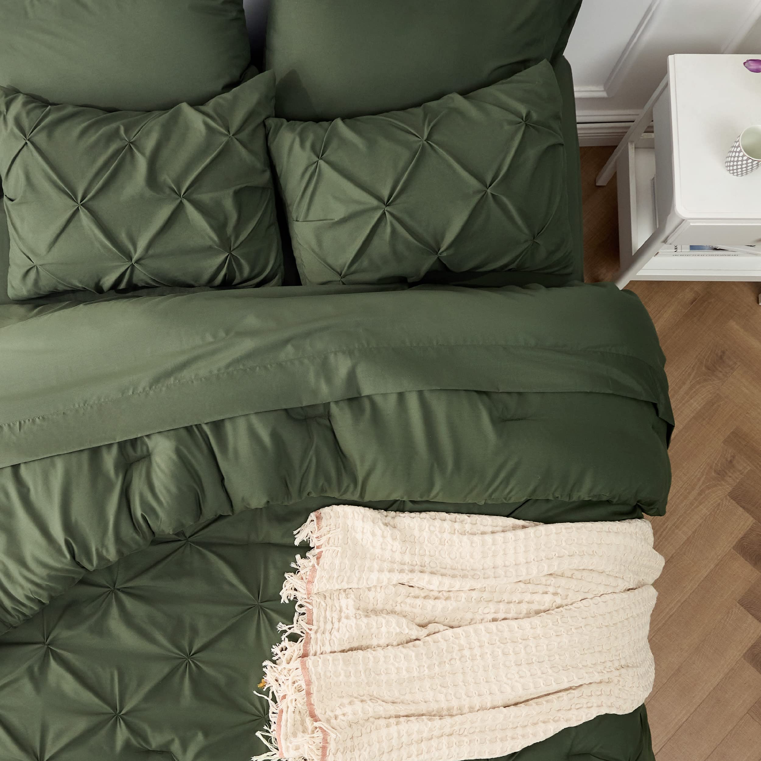 Foto 4 | Juego De Edredón Bedsure California King, Verde Oliva, 7 Piezas - Venta Internacional.