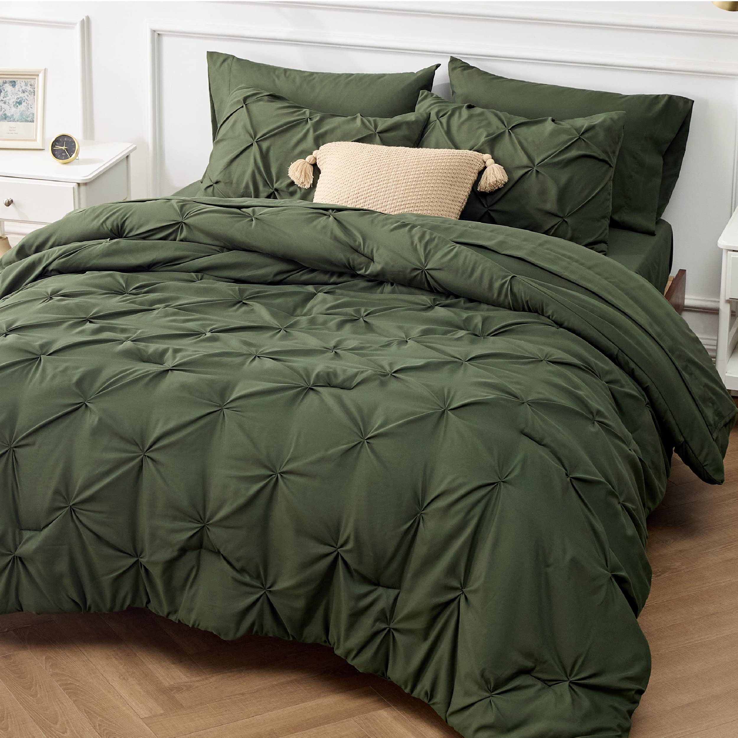 Foto 7 | Juego De Edredón Bedsure California King, Verde Oliva, 7 Piezas - Venta Internacional.