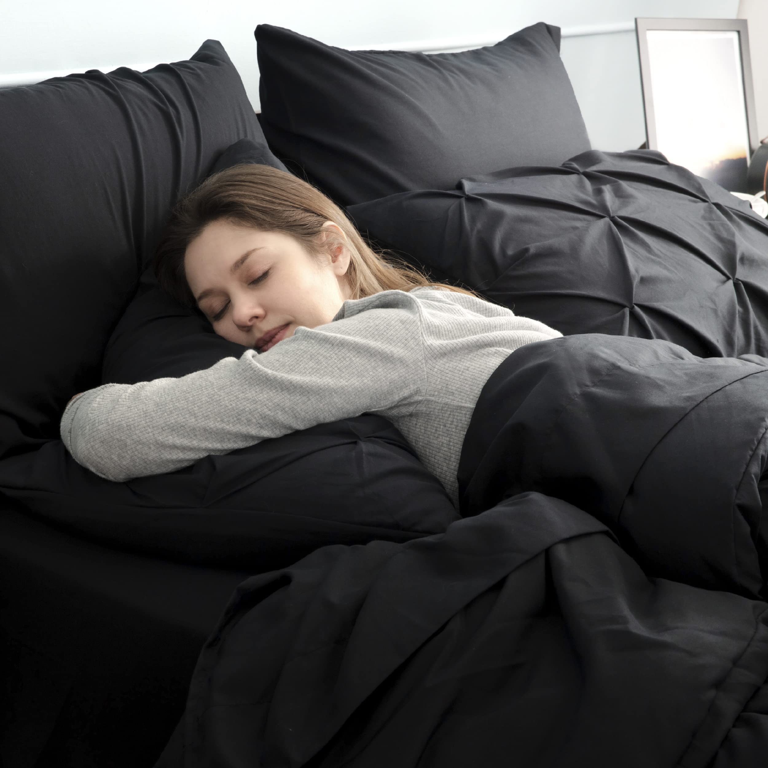 Foto 3 | Juego De Edredón Bedsure King Size Negro Con 7 Piezas - Venta Internacional.