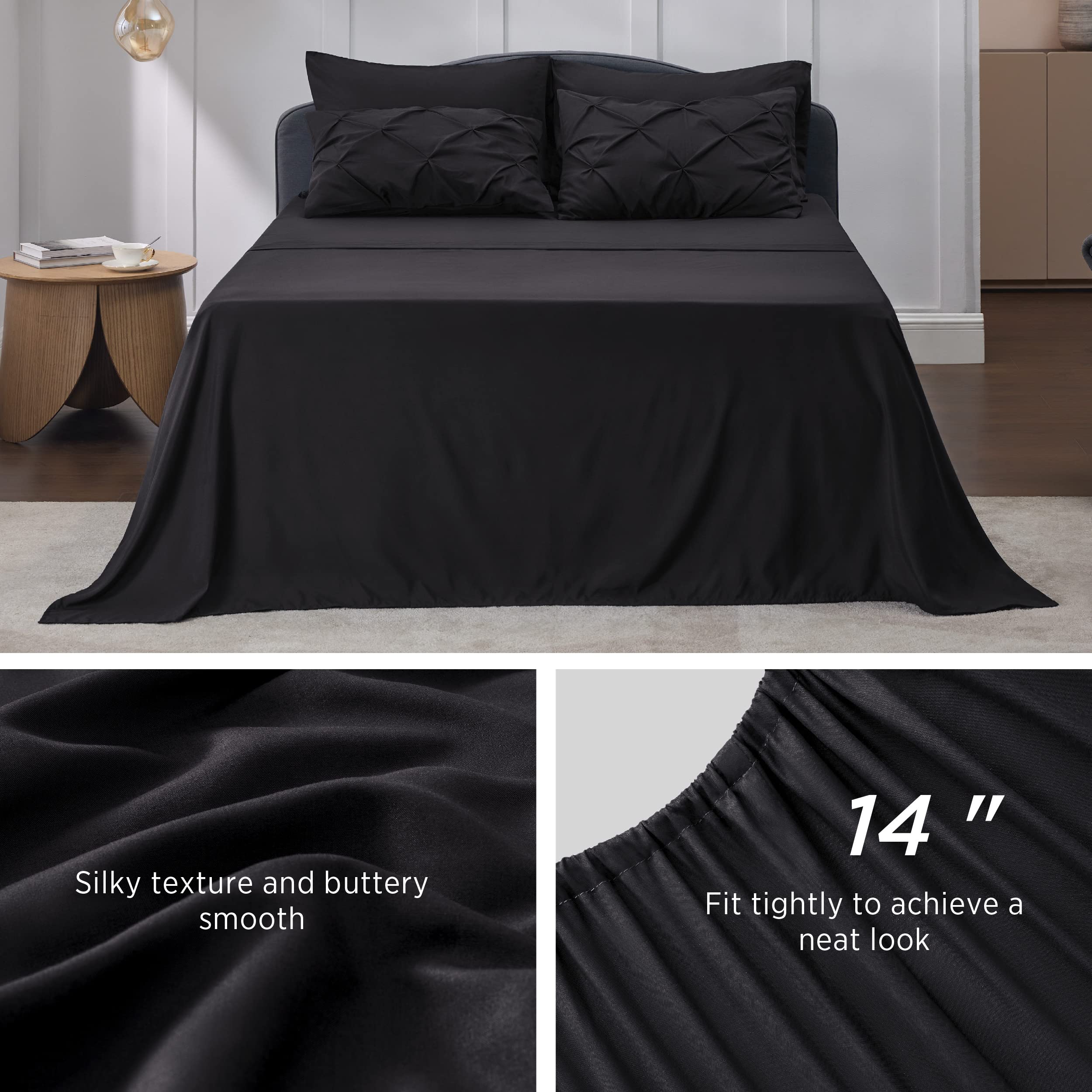 Foto 6 | Juego De Edredón Bedsure King Size Negro Con 7 Piezas - Venta Internacional.
