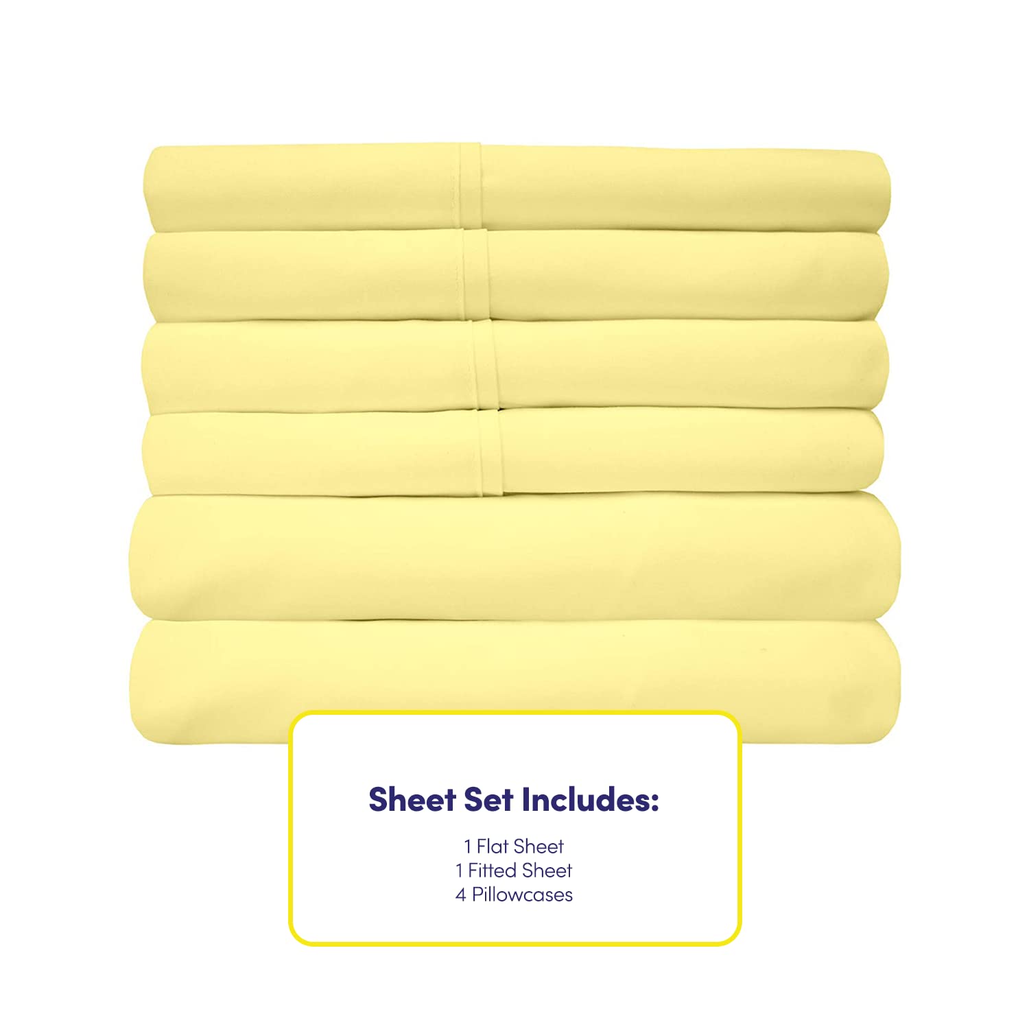 Foto 5 pulgar | Juego De Sábanas Sweet Home Collection Queen, Color Amarillo Pálido, 6 Piezas - Venta Internacional.