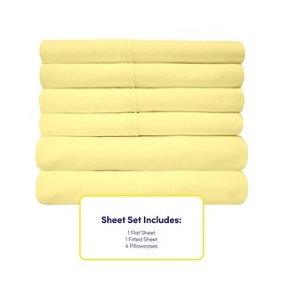 Foto 4 | Juego De Sábanas Sweet Home Collection Queen, Color Amarillo Pálido, 6 Piezas - Venta Internacional.