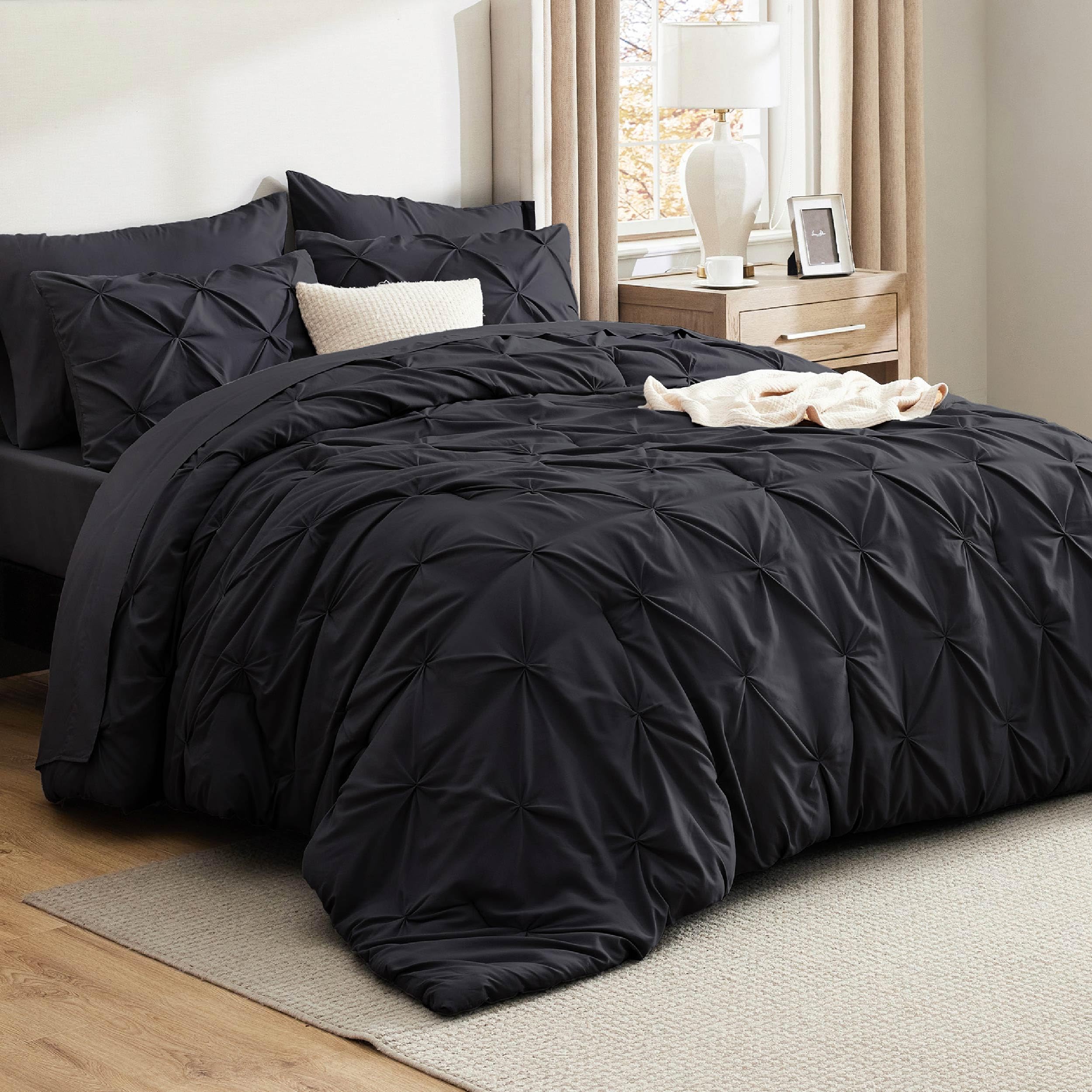 Foto 1 | Juego De Edredón Bedsure California King Negro, 7 Piezas - Venta Internacional.