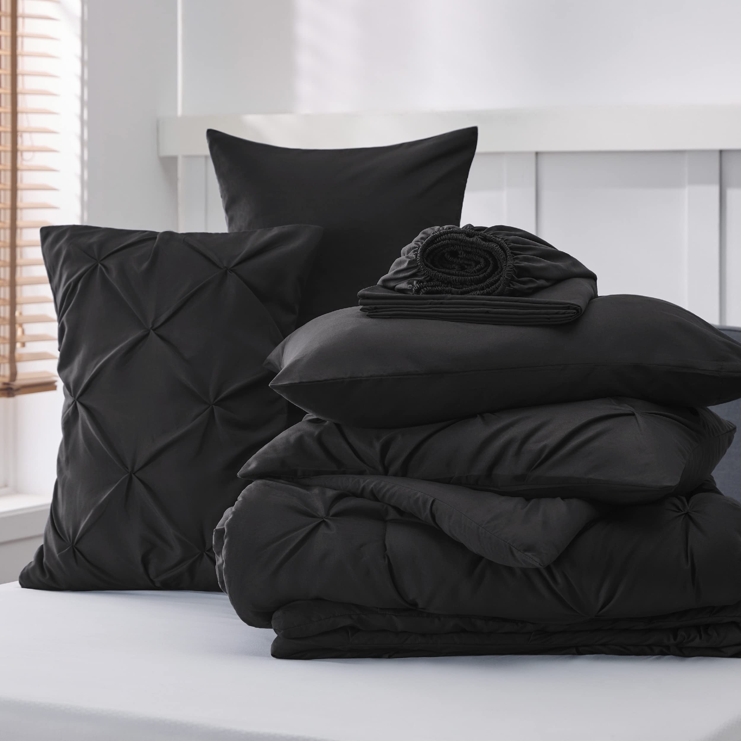 Foto 5 | Juego De Edredón Bedsure California King Negro, 7 Piezas - Venta Internacional.