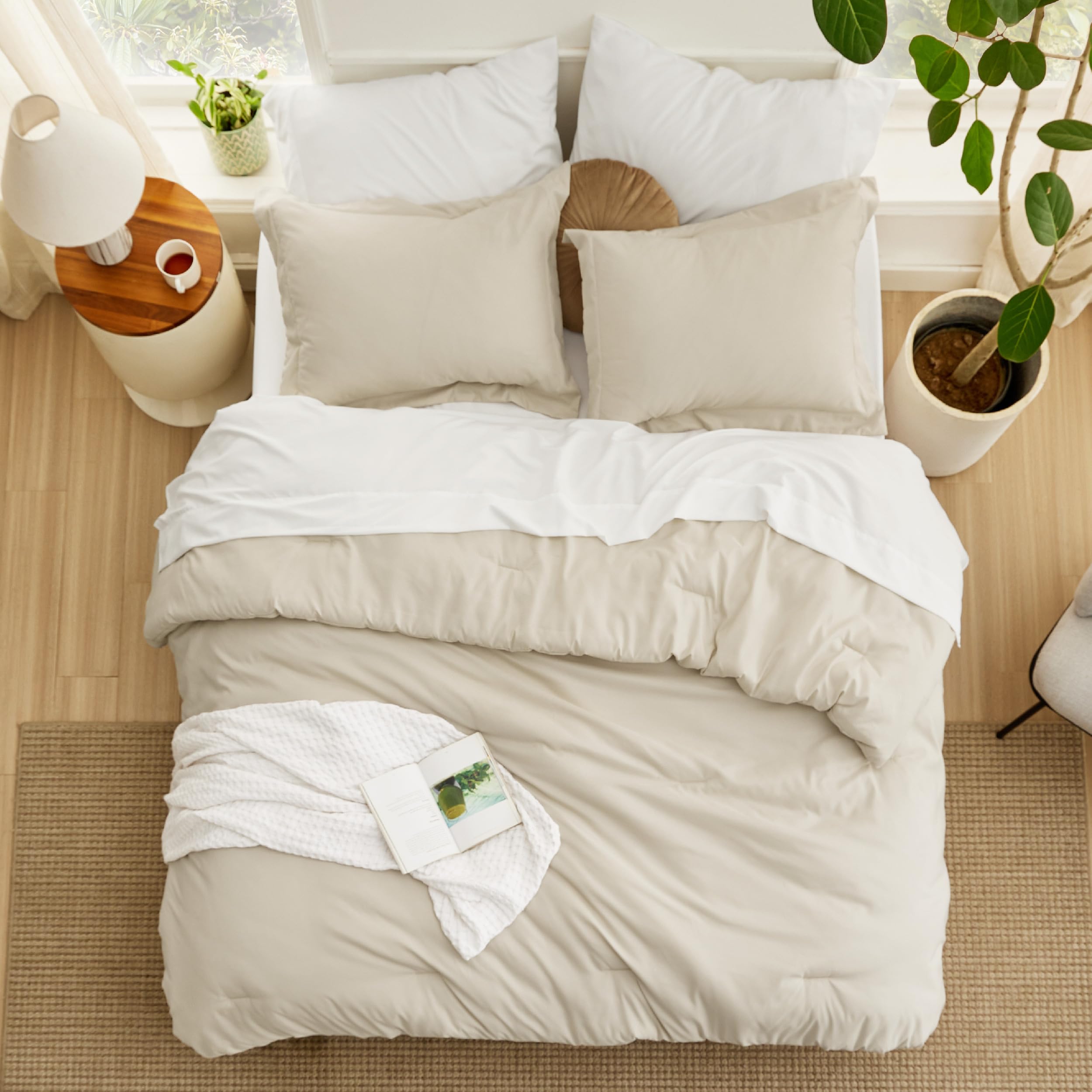 Foto 3 pulgar | Juego de Edredón Bedsure King, Beige  7 Piezas - Venta Internacional