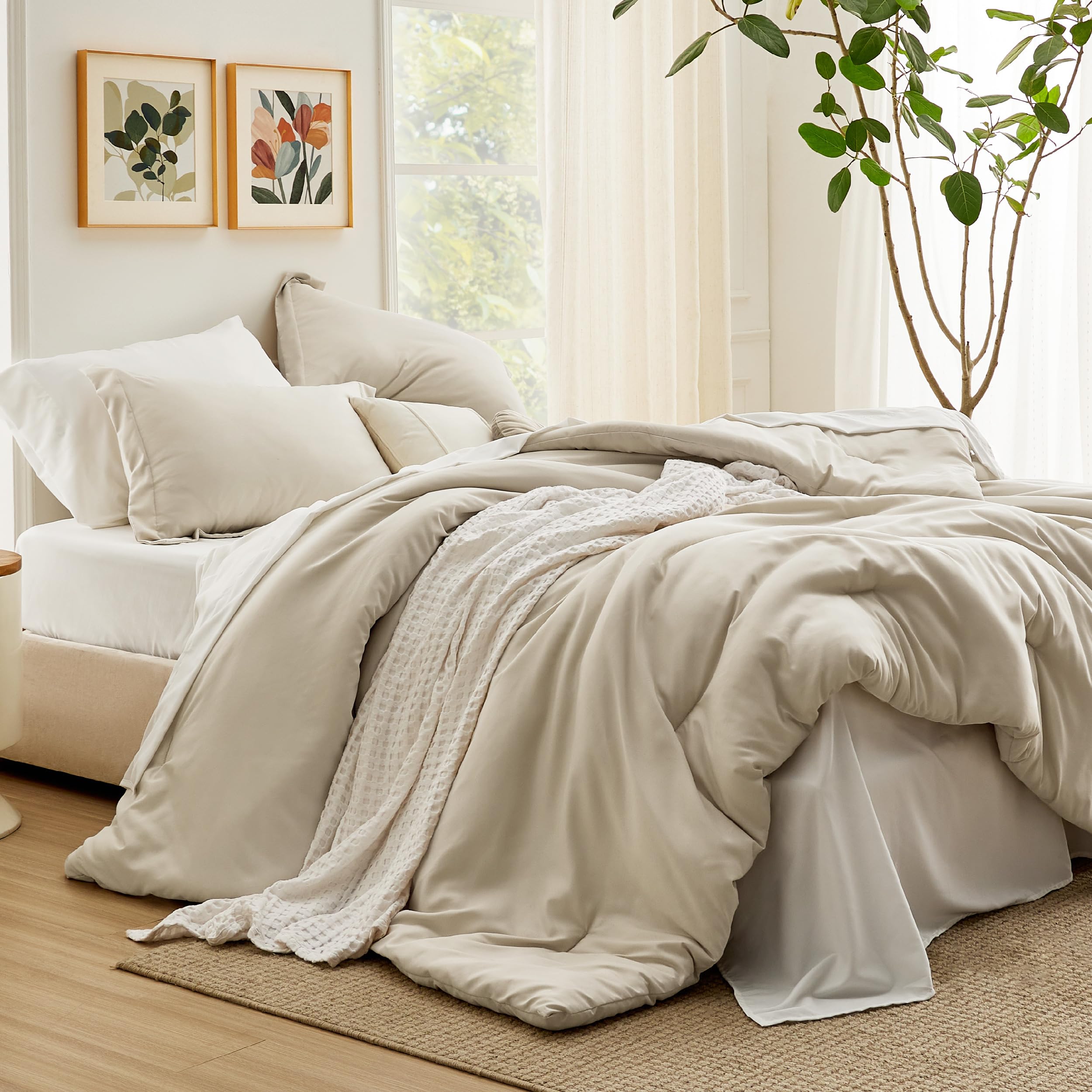 Foto 4 pulgar | Juego de Edredón Bedsure King, Beige  7 Piezas - Venta Internacional