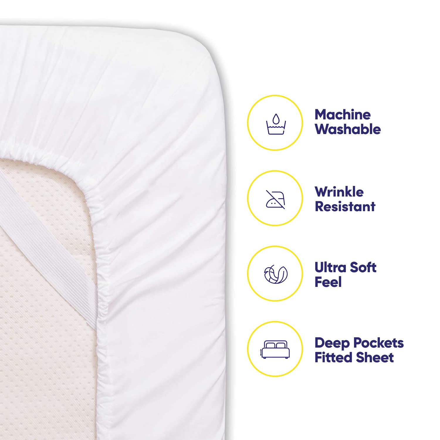 Foto 4 pulgar | Sábanas Sweet Home Collection 1500 Supreme Twin, Color Blanco - Venta Internacional.