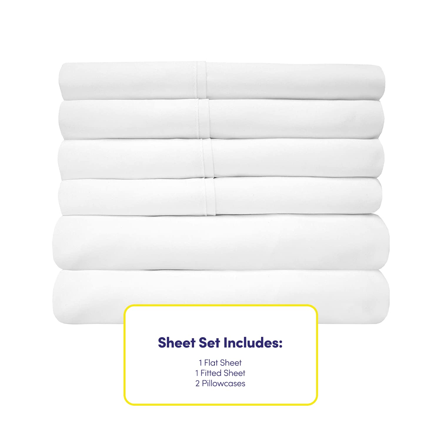 Foto 5 pulgar | Sábanas Sweet Home Collection 1500 Supreme Twin, Color Blanco - Venta Internacional.