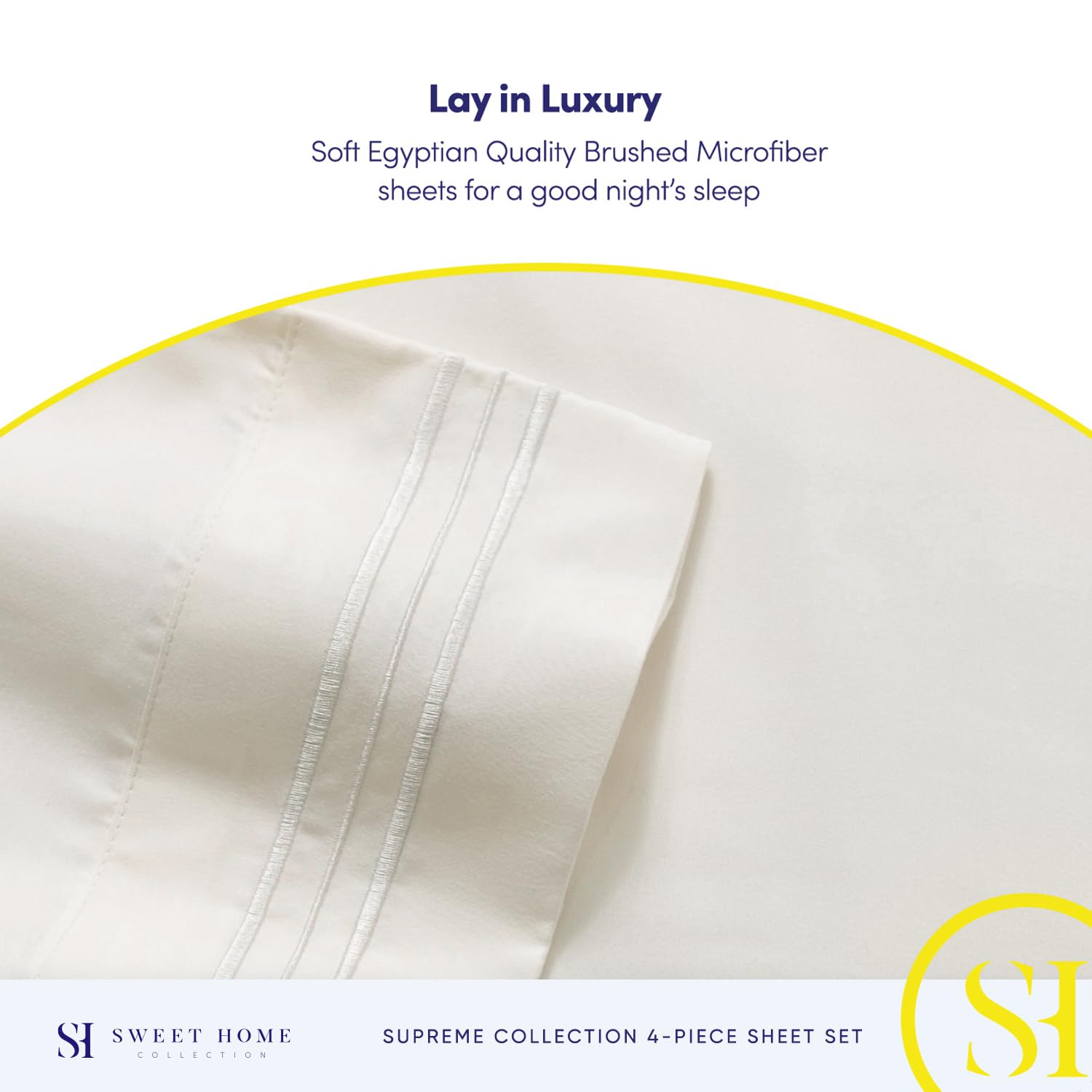 Foto 6 | Juego De Sábanas Sweet Home Collection Split King Ivory - Venta Internacional.