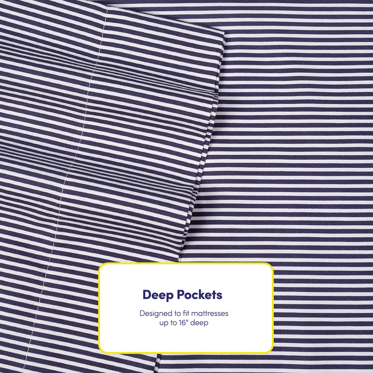 Foto 5 | Juego De Sábanas Sweet Home Collection Queen Stripe Navy - Venta Internacional.
