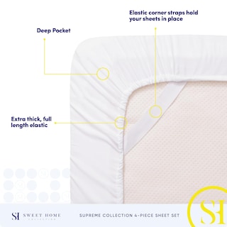 Foto 5 | Juego De Sábanas Sweet Home Collection 1800 Supreme, Color Blanco Completo - Venta Internacional.