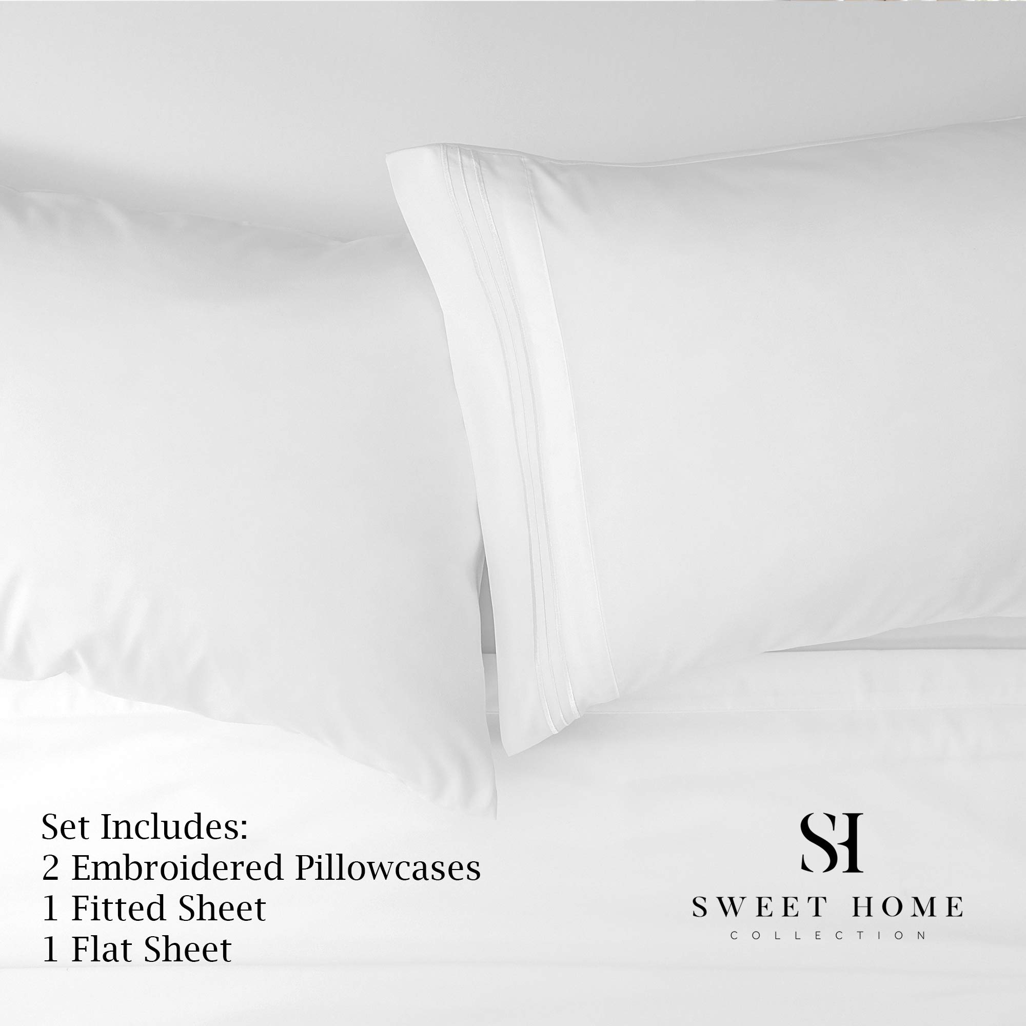 Foto 3 pulgar | Juego De Sábanas Sweet Home Collection 1500 Supreme, Color Blanco Completo - Venta Internacional.