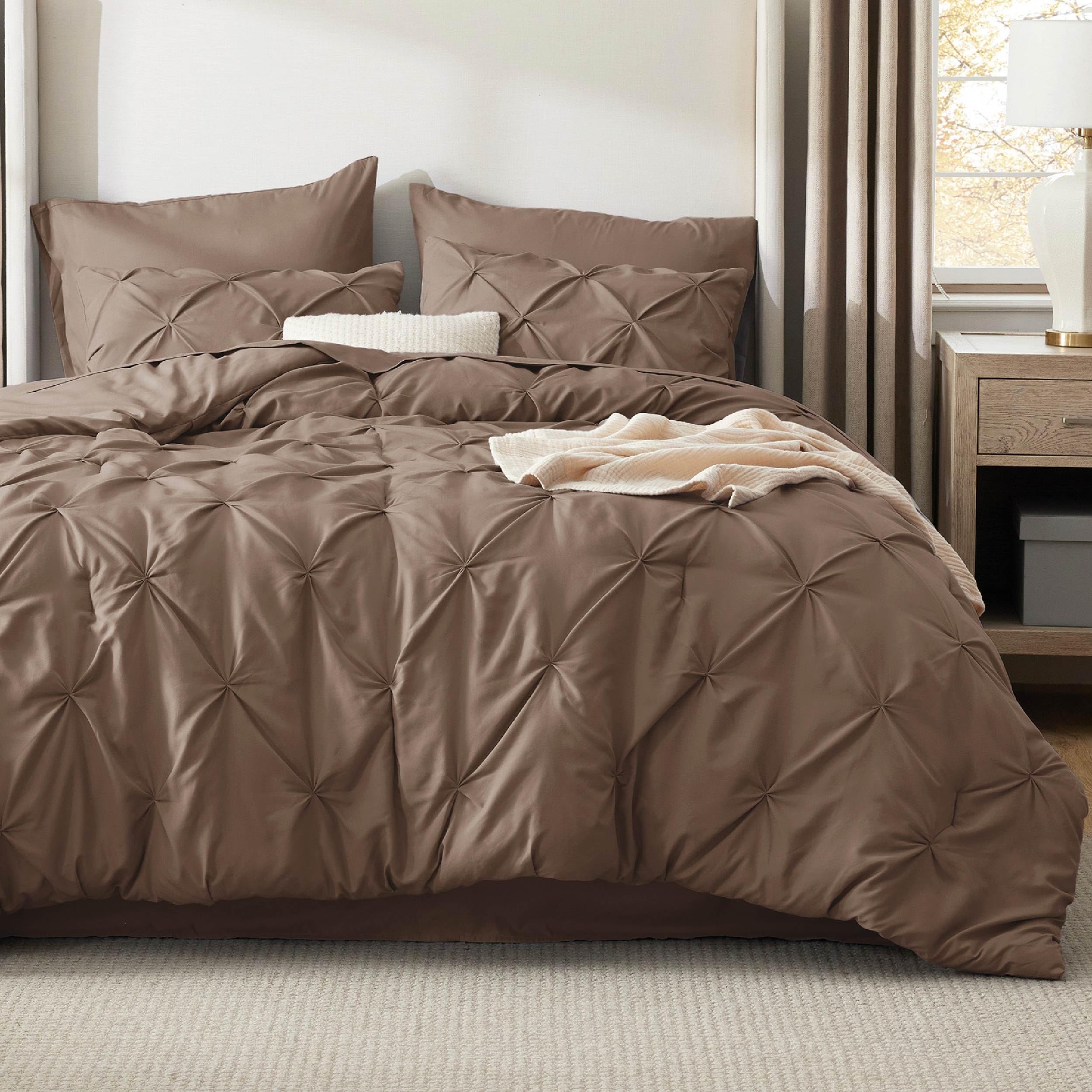 Foto 2 | Juego De Edredón Bedsure Tamaño King Marrón Con 7 Piezas - Venta Internacional.