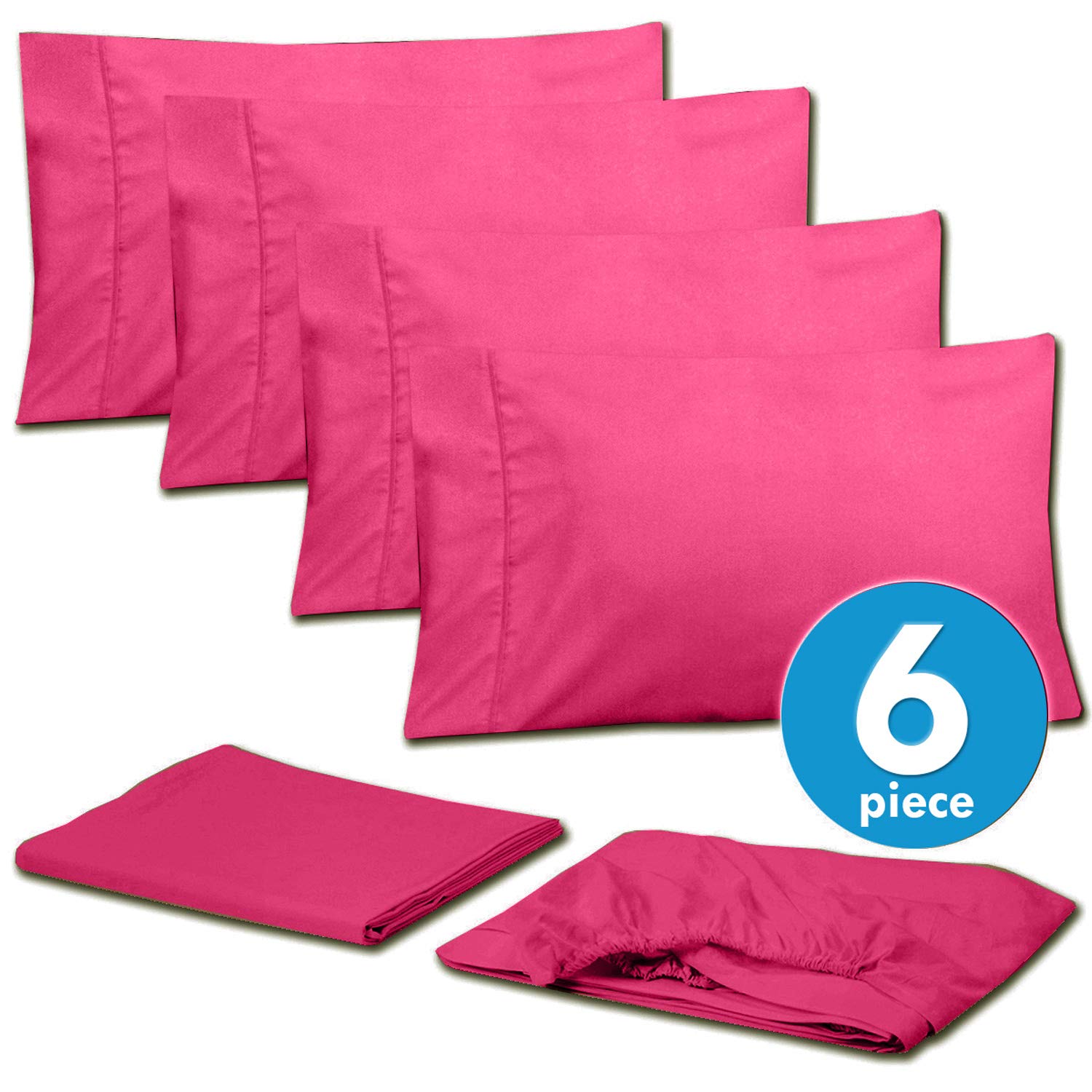 Foto 4 pulgar | Juego De Sábanas Sweet Home Collection, Tamaño Completo, Fucsia - Venta Internacional.
