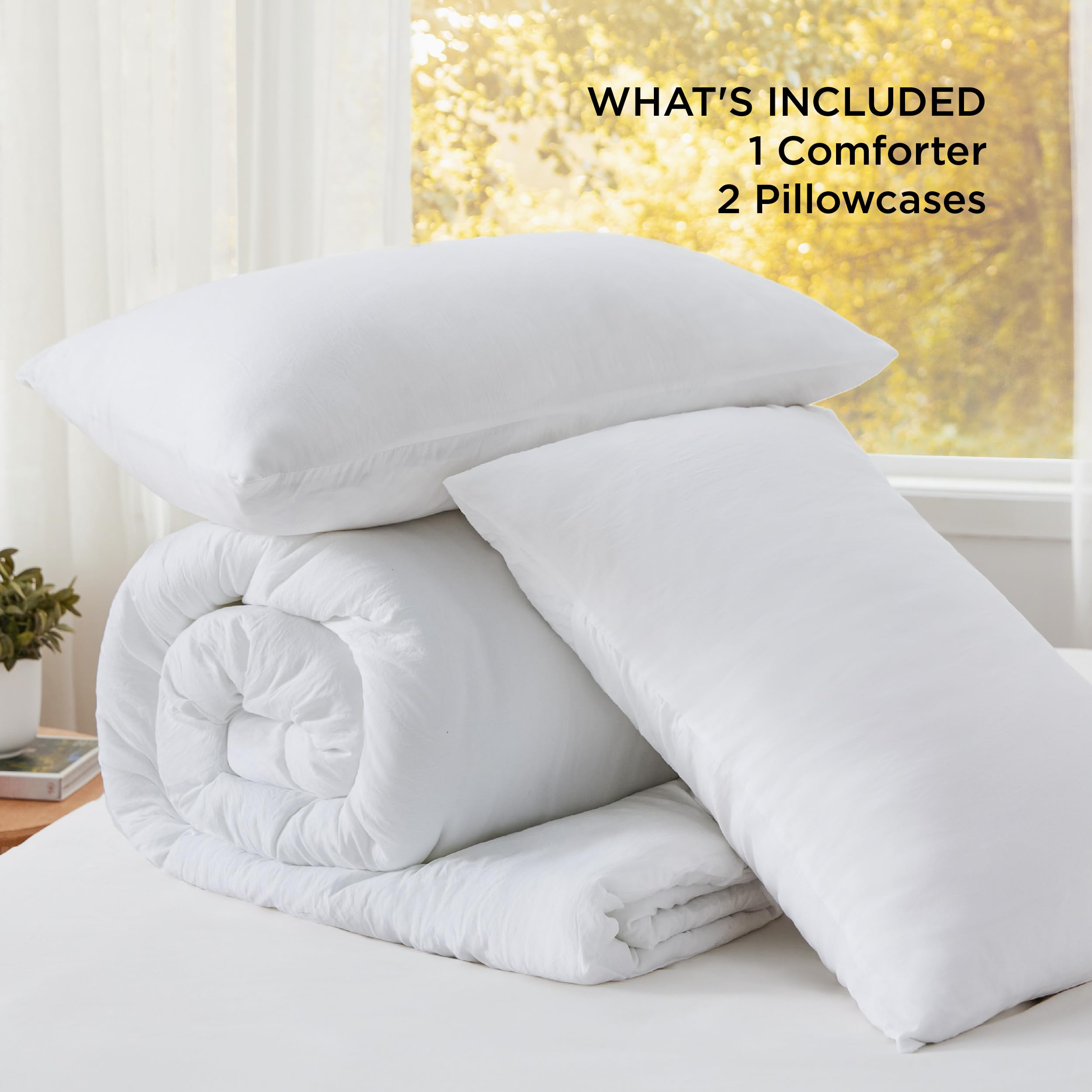 Foto 6 | Juego De Edredón Bedsure Extragrande, Color Blanco, 3 Piezas - Venta Internacional.