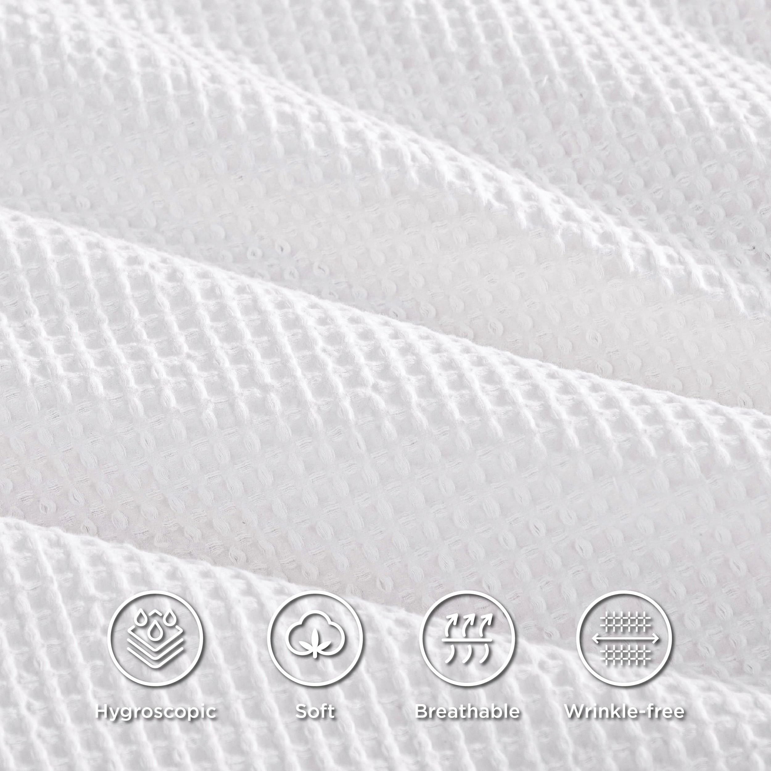 Foto 5 pulgar | Funda de Edredón Algodón Tejido Gofrado King Blanco Brillante - Venta Internacional