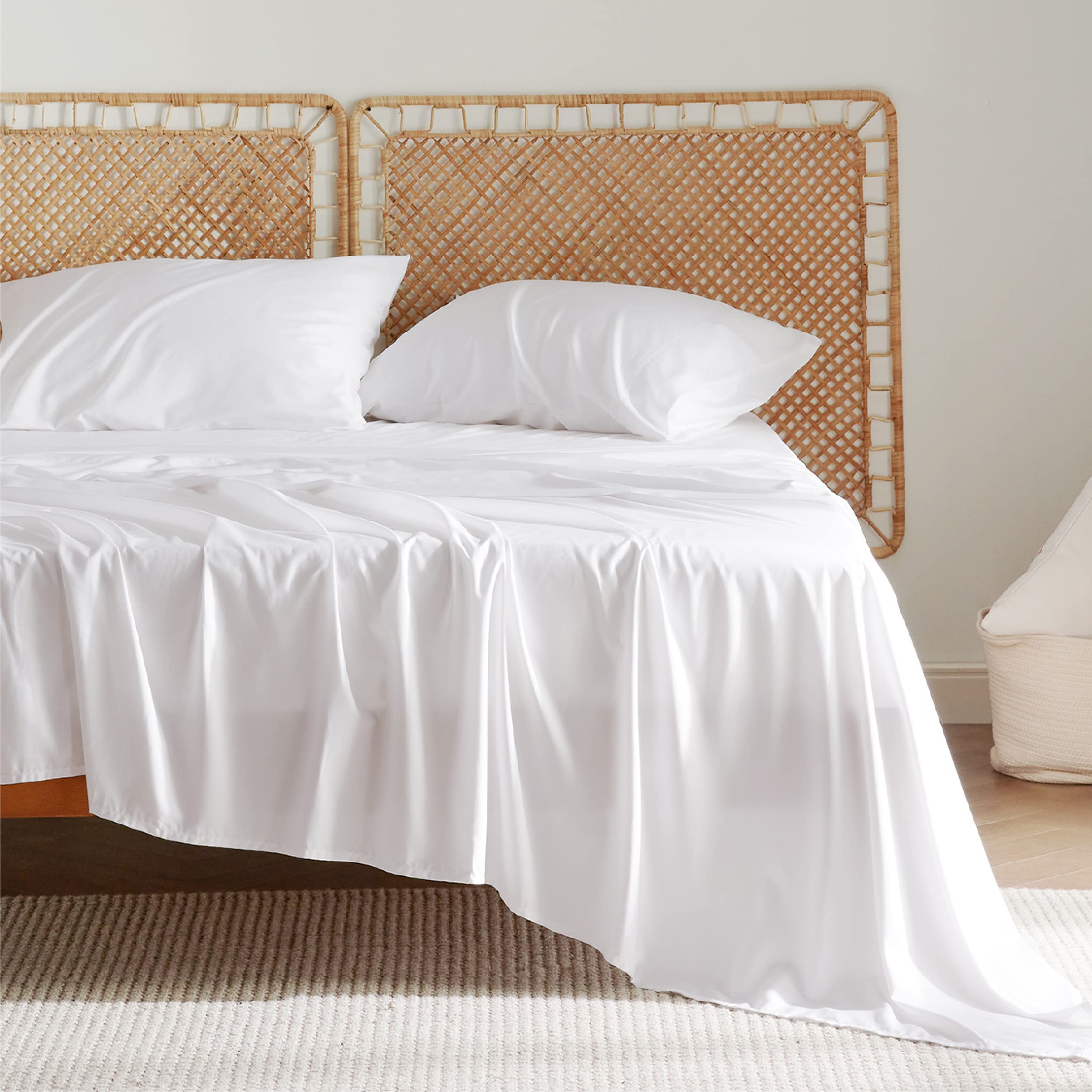 Foto 2 pulgar | Juego De Sábanas Bedsure King Size Cooling Rayon Bamboo White - Venta Internacional.