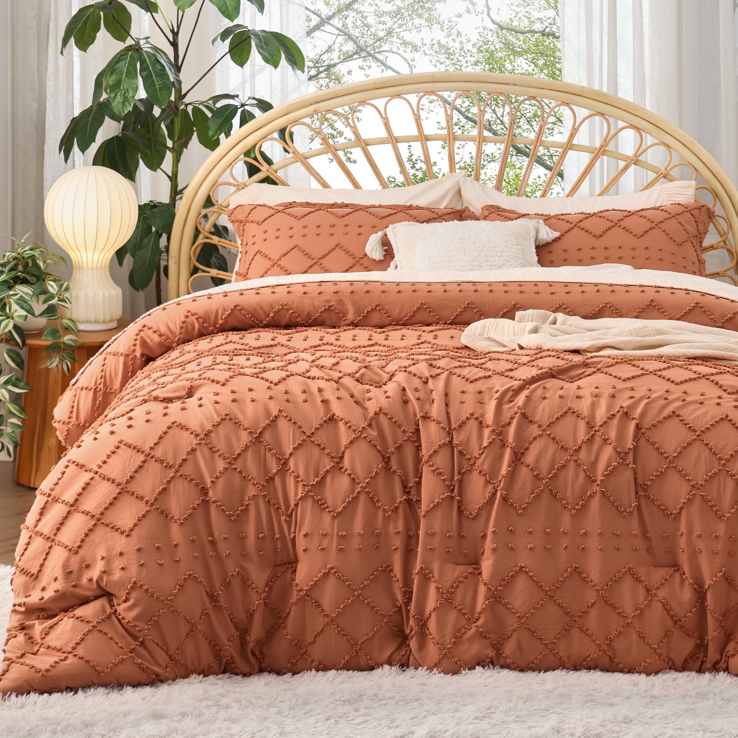 Juego de Edredón Bedsure Queen Pumpkin Boho Vintage 3 Piezas - Venta Internacional