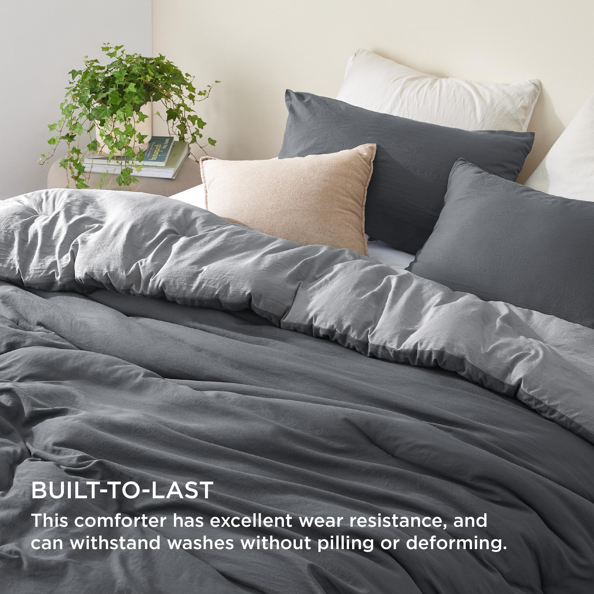Foto 4 pulgar | Juego de Edredón Bedsure Tamaño Queen Reversible Gris 3 Piezas - Venta Internacional
