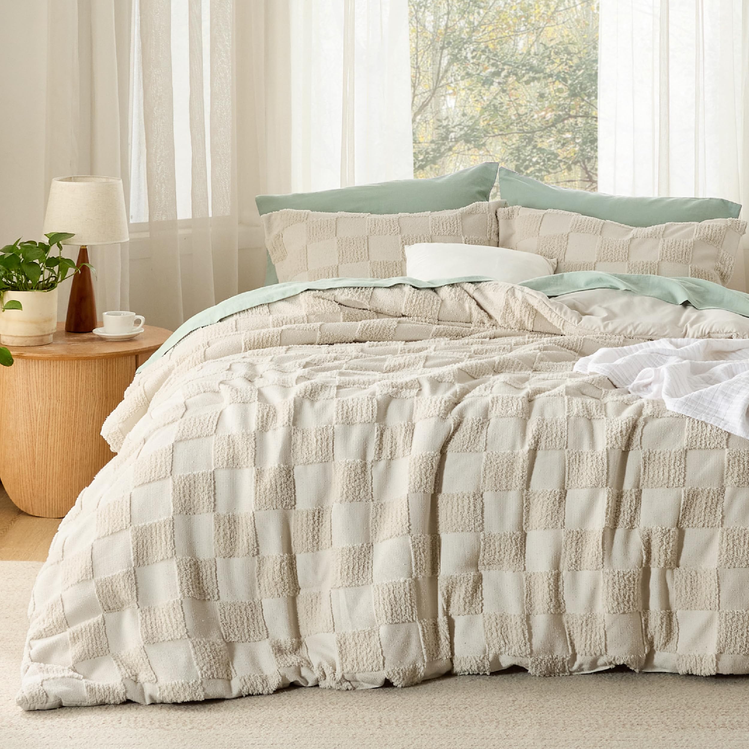 Foto 1 | Juego de Edredón Bedsure Tamaño King Beige Bohemio 3 Piezas - Venta Internacional