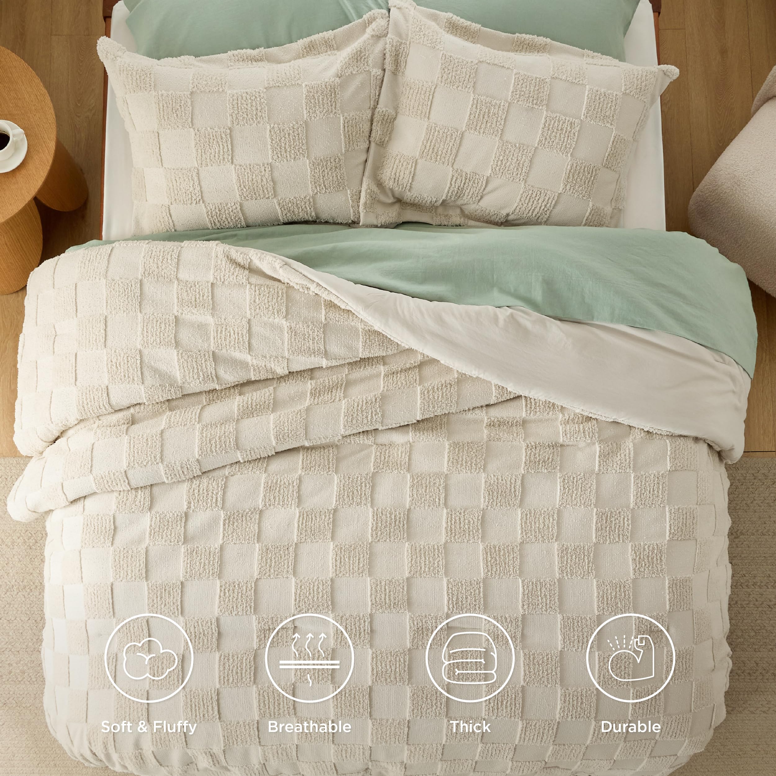 Foto 5 pulgar | Juego de Edredón Bedsure Tamaño King Beige Bohemio 3 Piezas - Venta Internacional