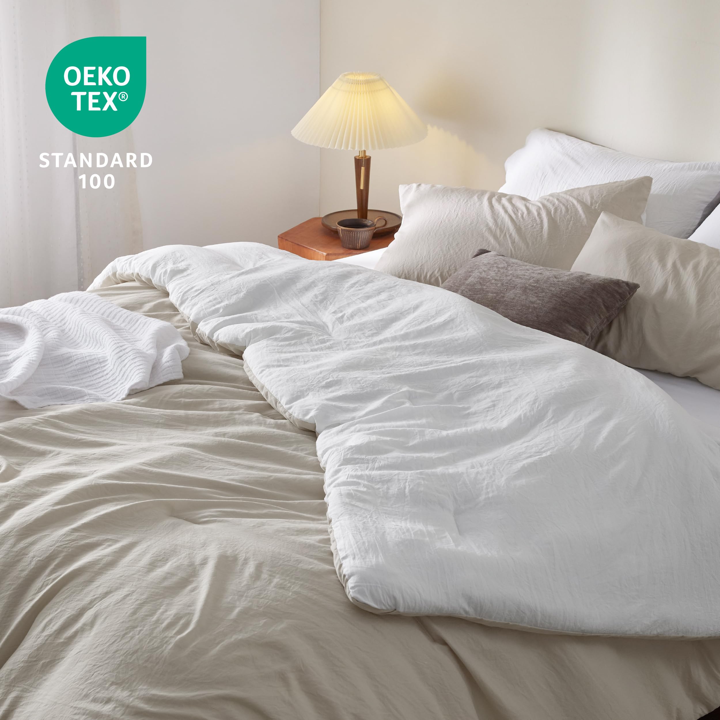 Foto 5 pulgar | Set De Edredón Bedsure California King Reversible En Color Beige - Venta Internacional.