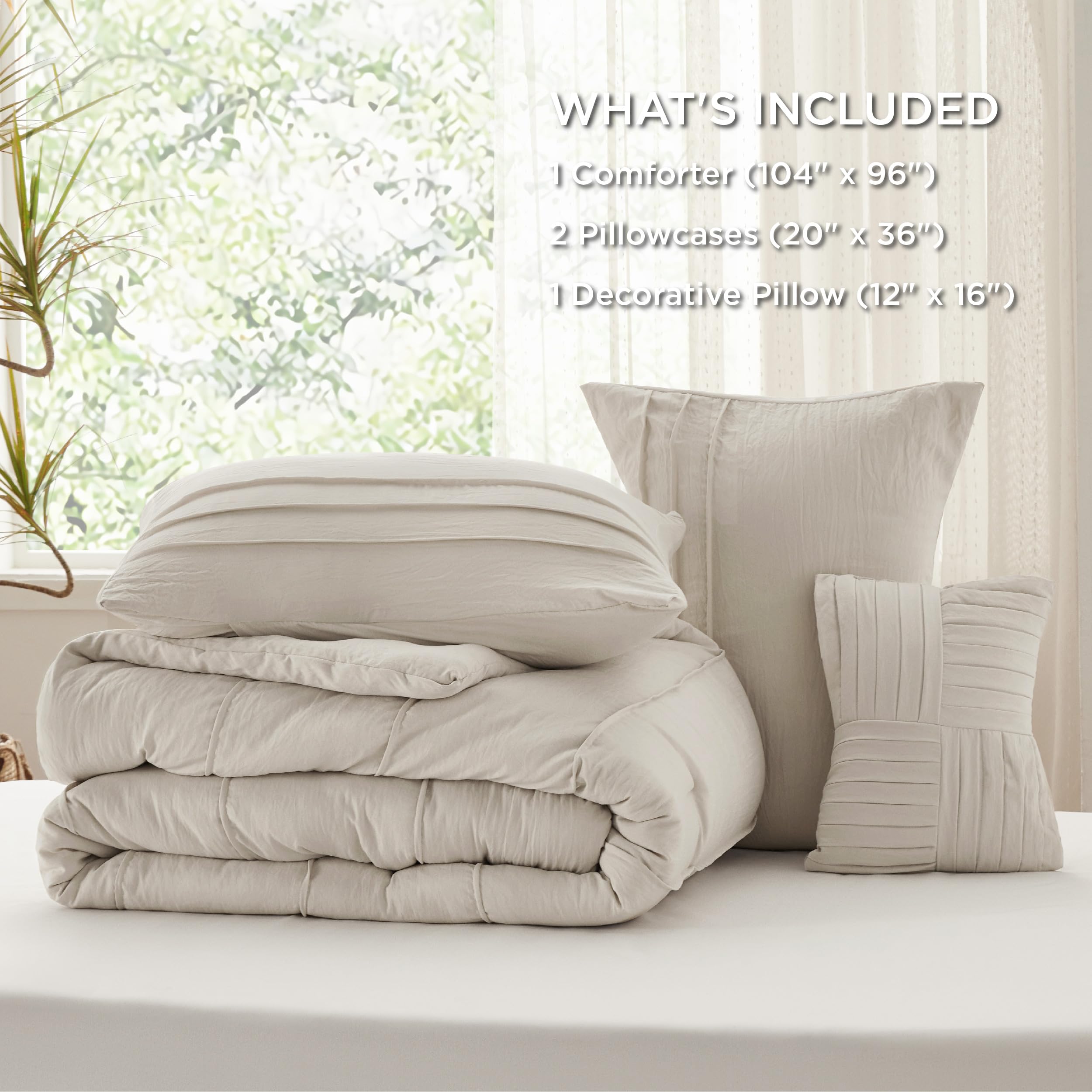 Foto 6 | Juego de Edredón Bedsure California King Pinch Pleat 4 Piezas - Venta Internacional
