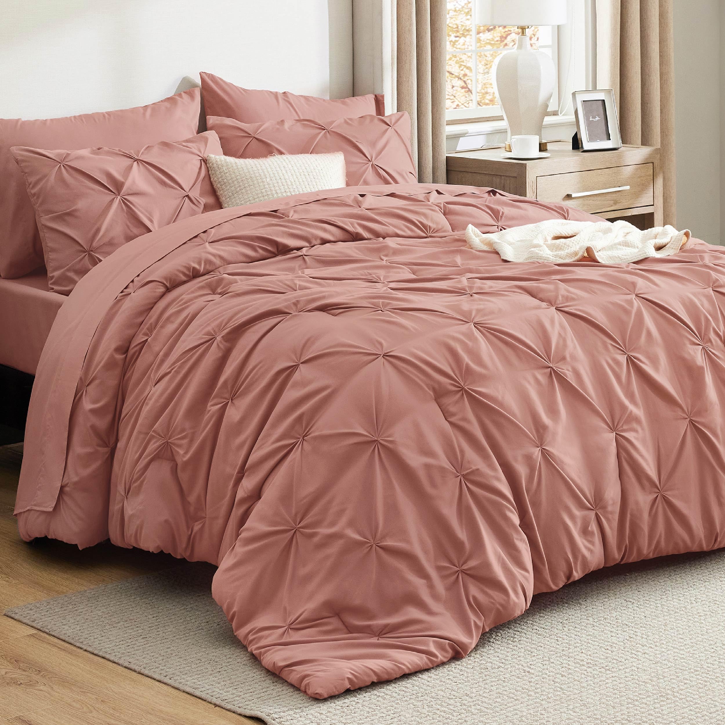 Foto 1 | Juego De Edredón Bedsure, Tamaño Queen, Rosa Empolvado, 7 Piezas - Venta Internacional.