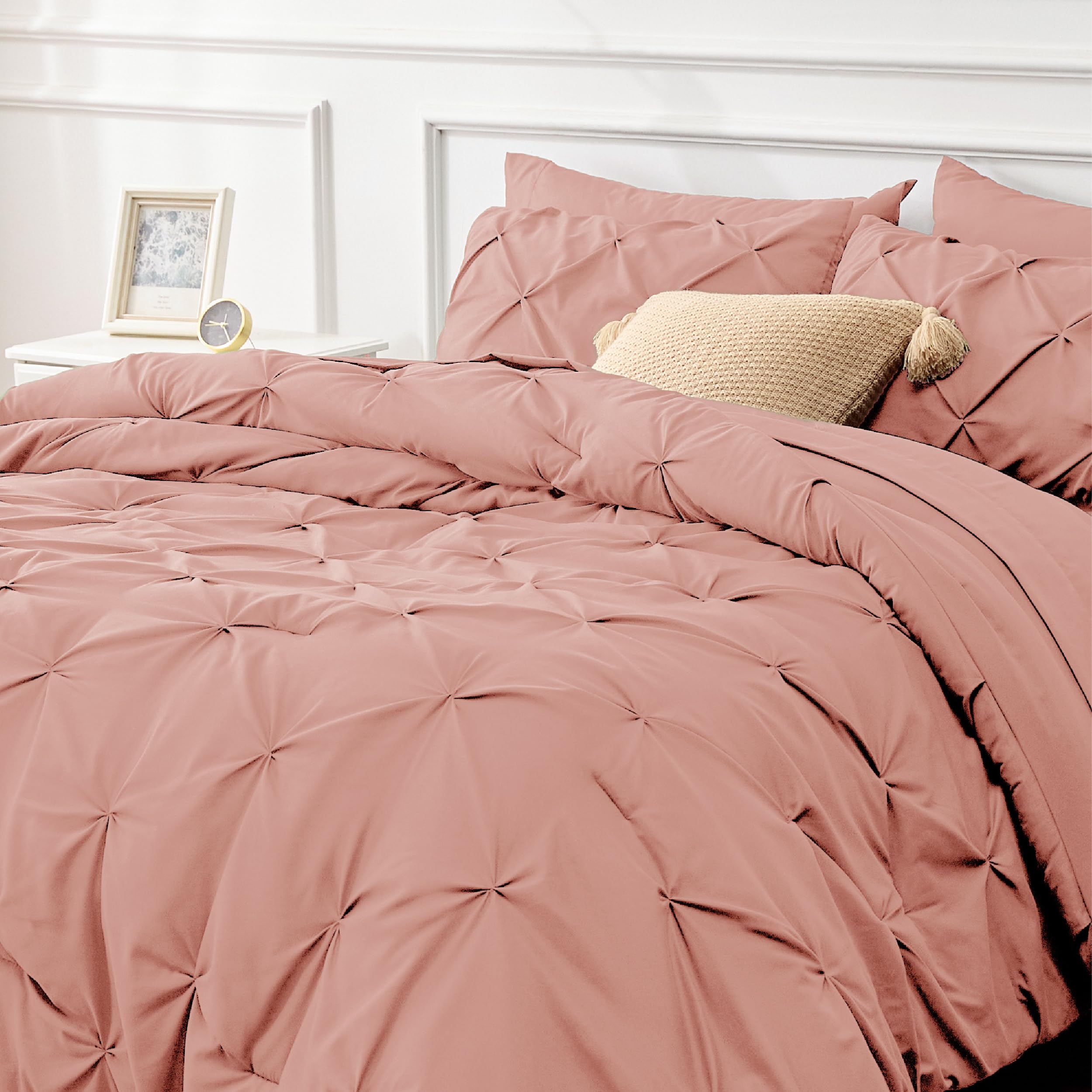 Foto 4 pulgar | Juego De Edredón Bedsure, Tamaño Queen, Rosa Empolvado, 7 Piezas - Venta Internacional.