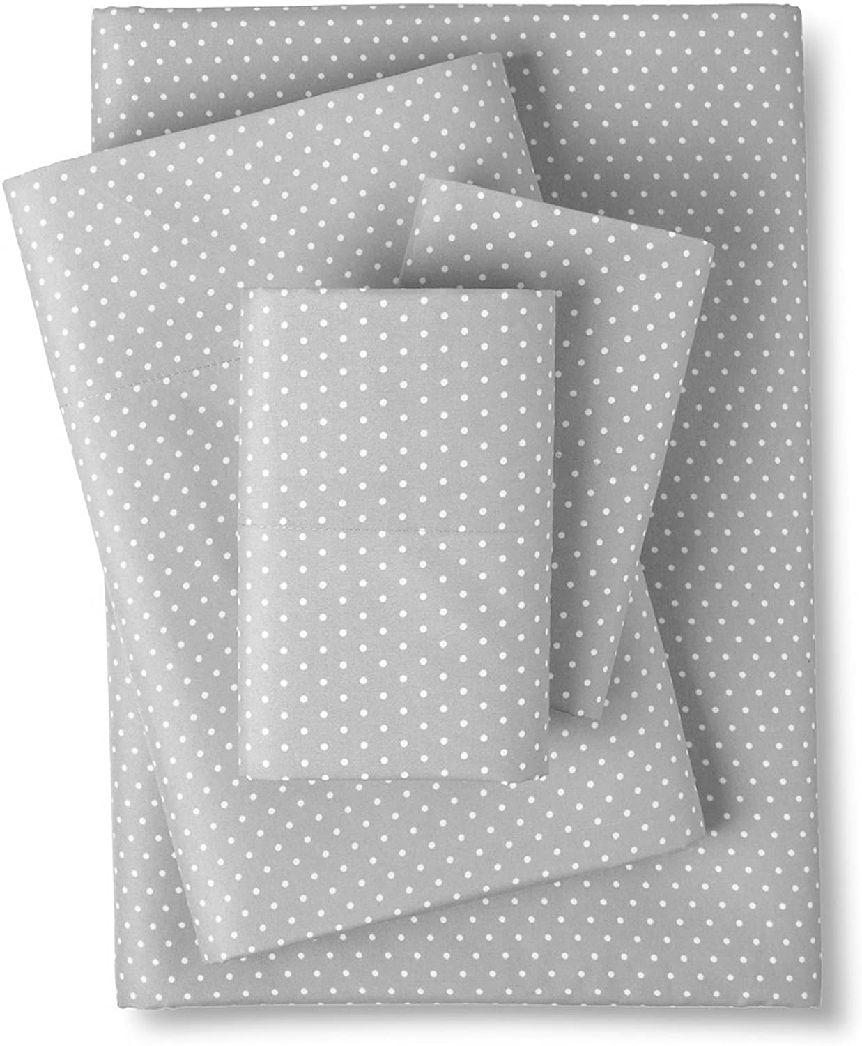 Juego De Sábanas Sweet Home Collection 1800 Supreme Twin Dot Gris - Venta Internacional.