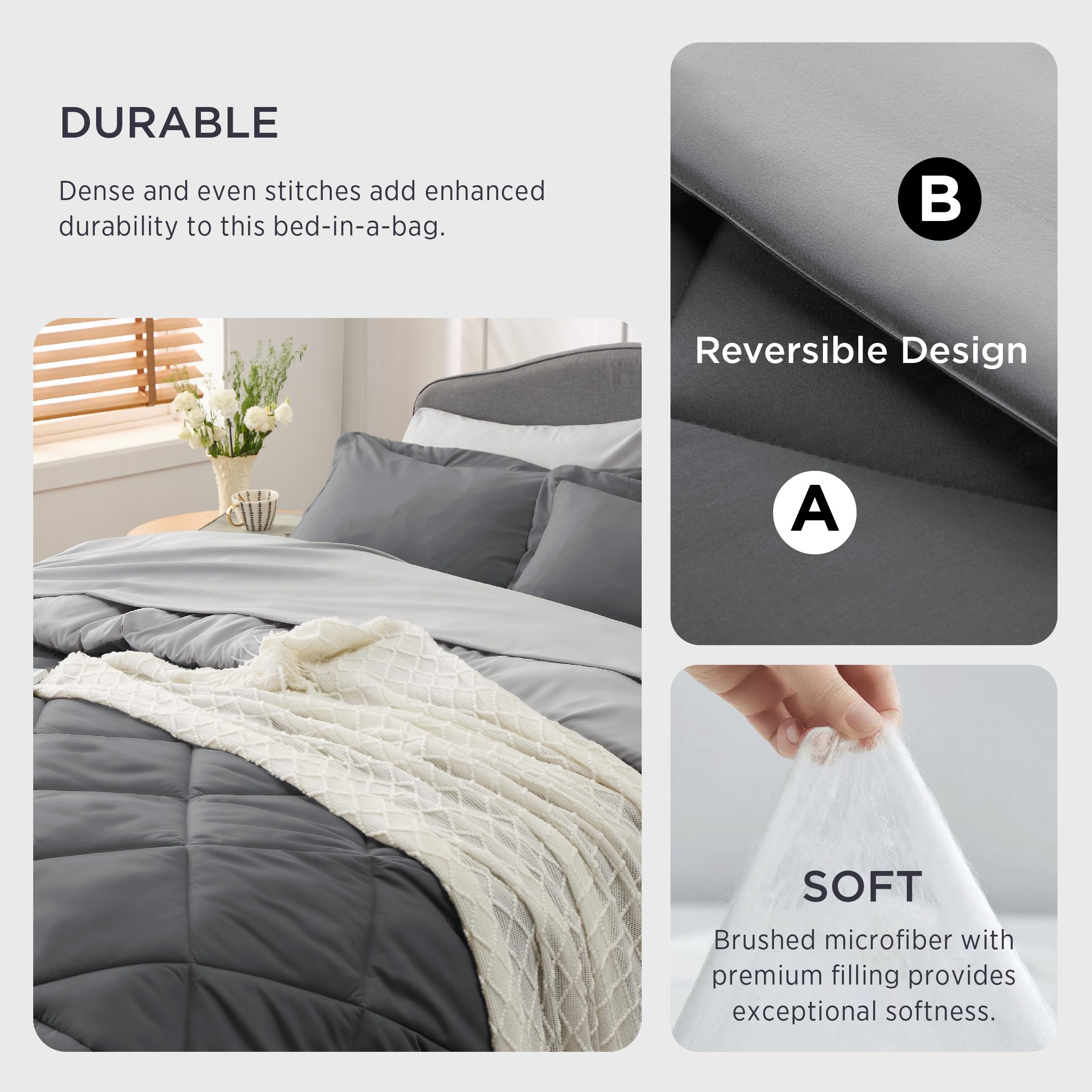 Foto 4 pulgar | Juego De Cama Bedsure Queen, Edredón, 7 Piezas, Reversible - Venta Internacional.