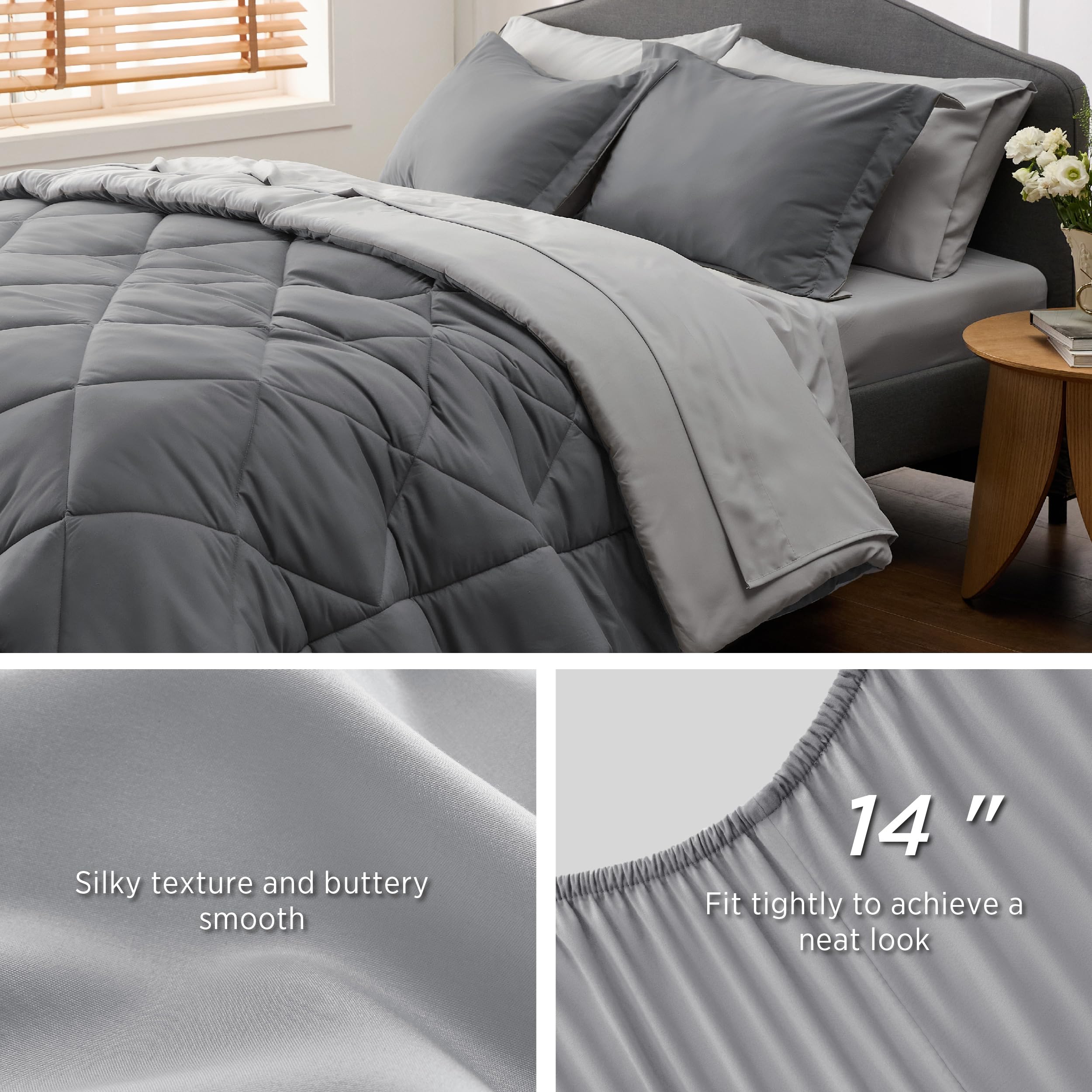 Foto 6 pulgar | Juego De Cama Bedsure Queen, Edredón, 7 Piezas, Reversible - Venta Internacional.
