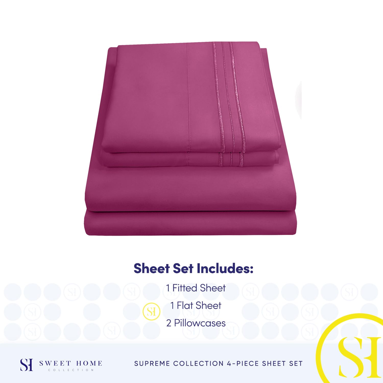 Foto 4 | Juego De Sábanas Sweet Home Collection California King Berry - Venta Internacional.